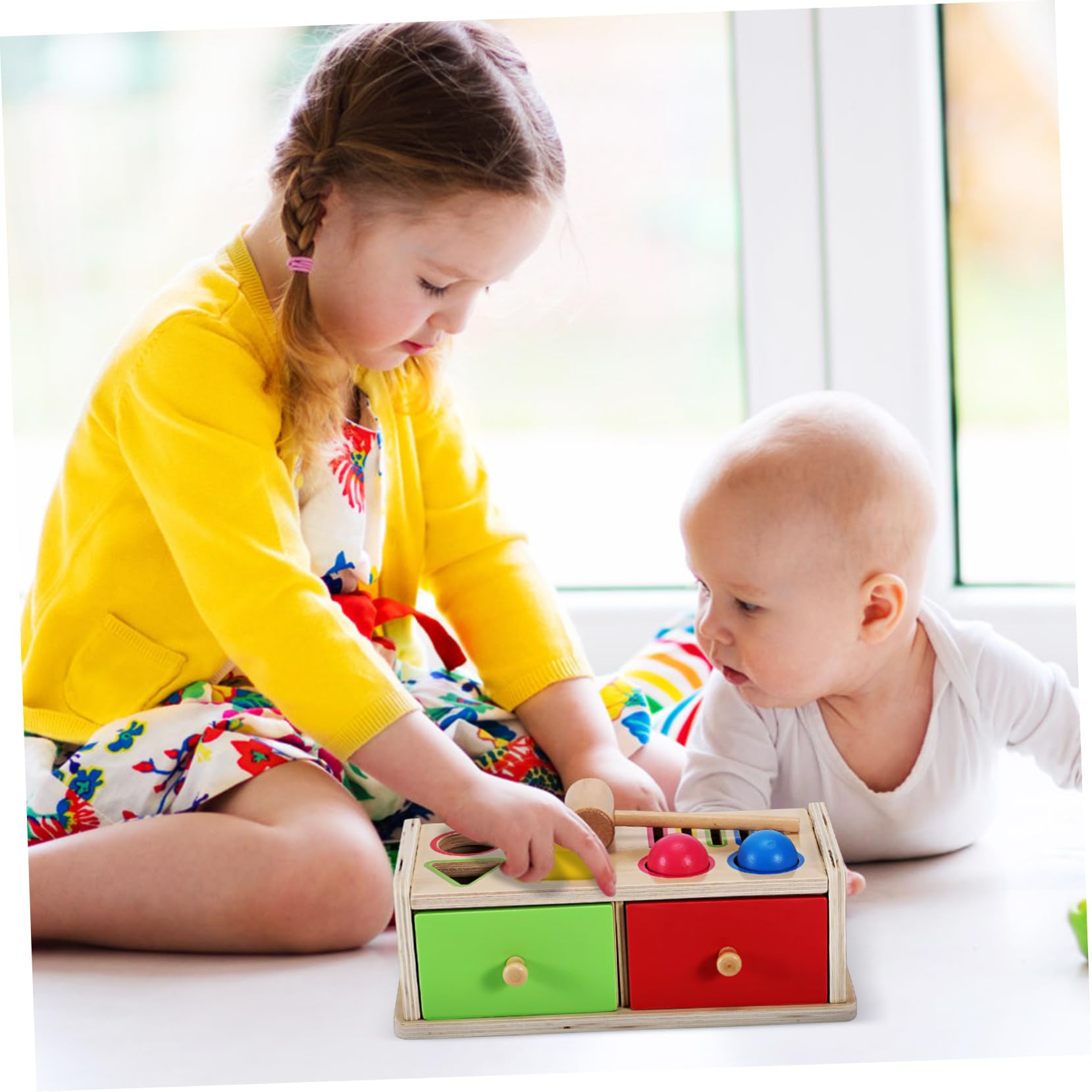 VICASKY Scatola Montessori di Blocchi Geometrici in Legno Giocattolo Puzzle di Abbinamento per Prima Infanzia Classificatore di Forme e Colori per Ragazzo Ragazza Piccoli