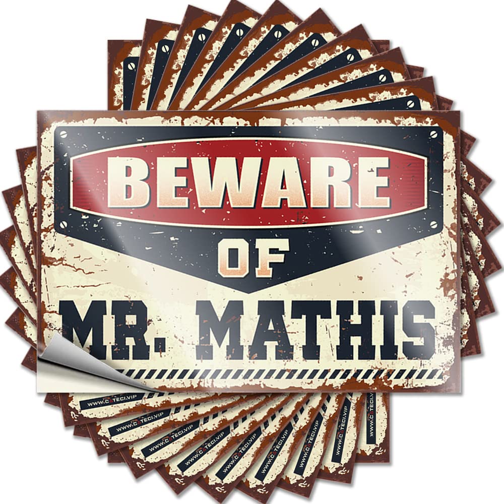 Fuzzy Sticker, Boys Room Decor Ideas Beware of Mr. Mathis | Funny Quote Car Decals(6X9CM)