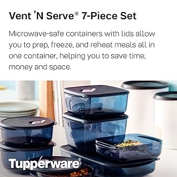 Tupperware　タッパーウェア　食品保存容器セット Amazon | TUPPERWARE ブランド Vent 'N Serve 7 コンテナセット