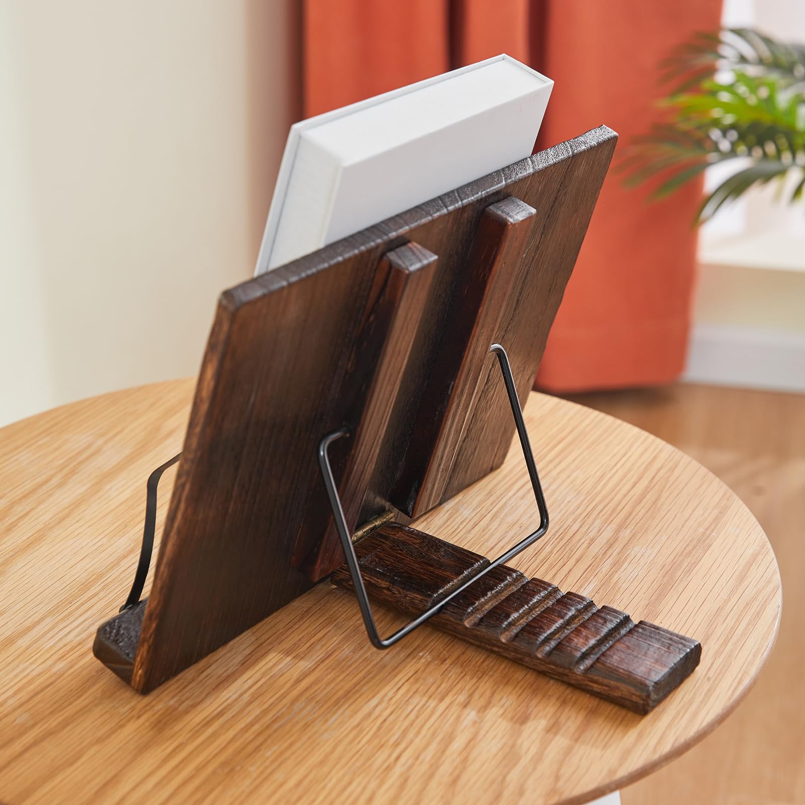 Soporte de madera para libros, ángulo ajustable, soporte para libros de cocina, soporte de exhibición de libros, soporte de lectura
