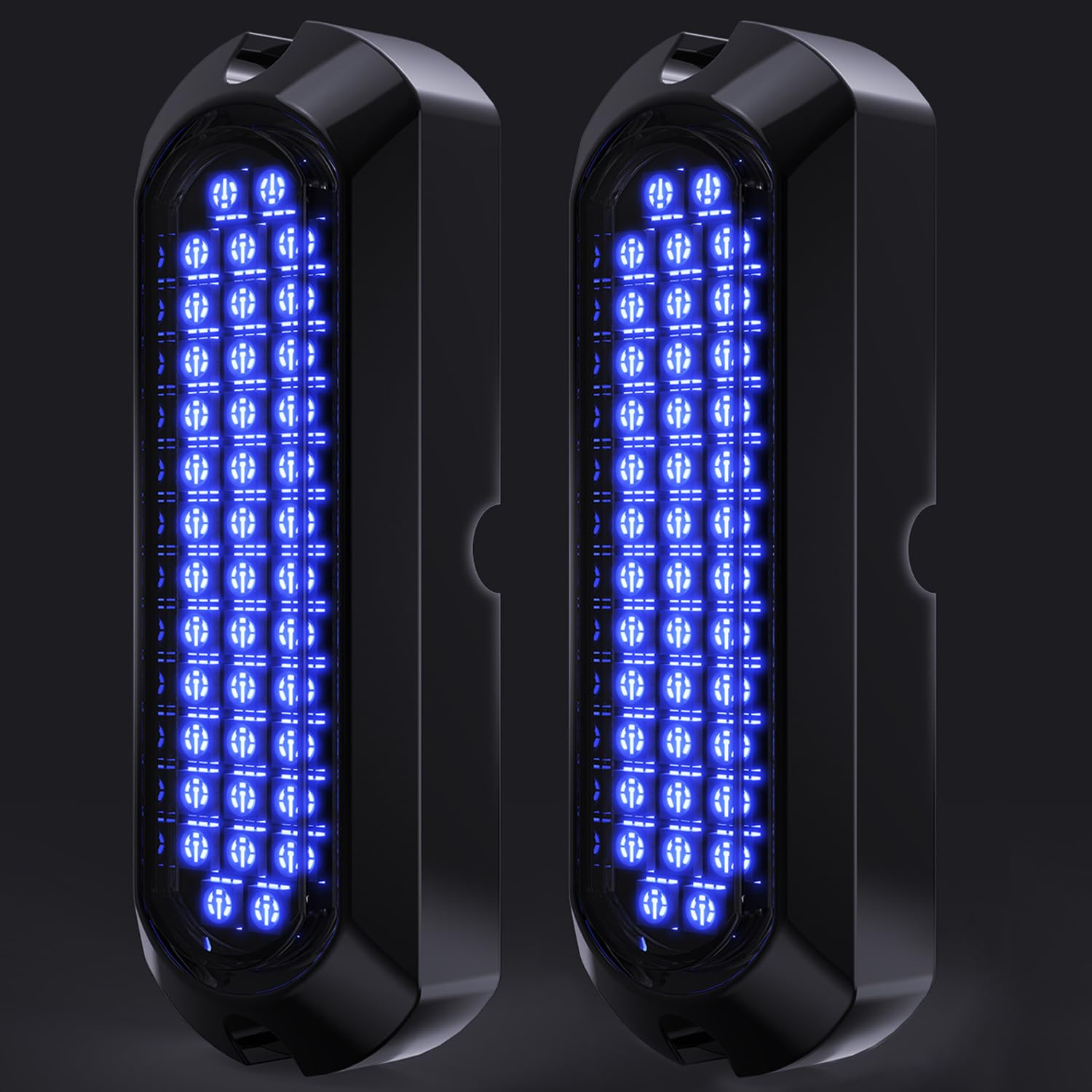 Greluma 2 Piezas Luces para barcos, luz subacuática impermeable de aleación de zinc de 40 LED, luces de popa/navegación/desagüe, luz de cortesía, luces de cubierta (azul)
