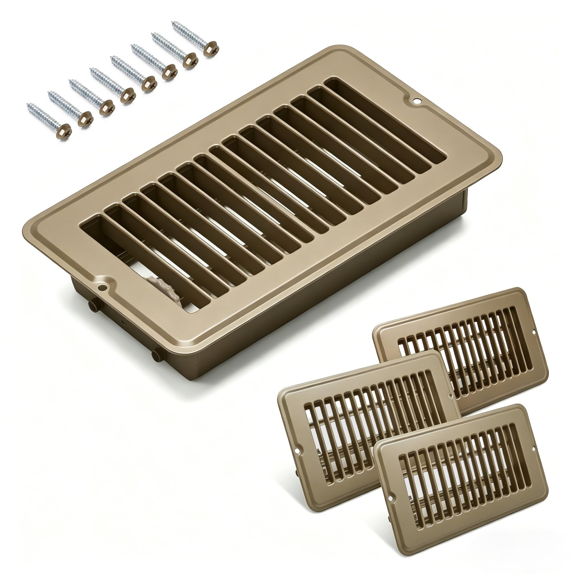 Photo 1 of Knowearth 4 Pack 4"x8" Metal Floor Register Vents - Brown