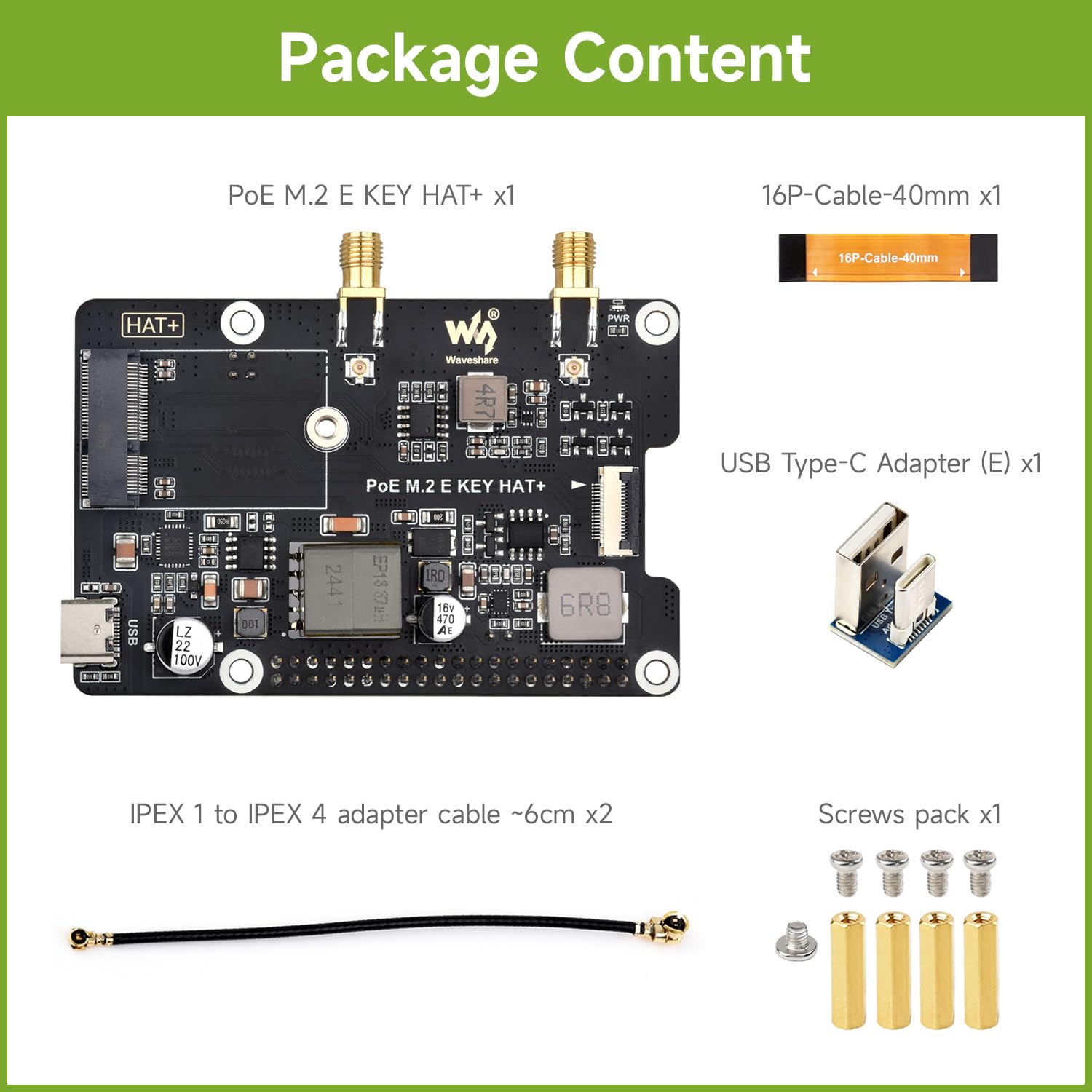 Waveshare PCIe To M.2 HAT Adapter With PoE for Raspberry Pi 5, with Cooler Fan, Support NVMe Drive Protocol 2230/2242 M.2 Solid State Drive & 802.3af/at Network Standard, High-speed Reading/Writing Waveshare PCIe To M.2 HAT Adapter With PoE for Raspberry Pi 5, with Cooler Fan, Support NVMe Drive Protocol 2230/2242 M.2 Solid State Drive & 802.3af/at Network Standard, High-speed Reading/Writing