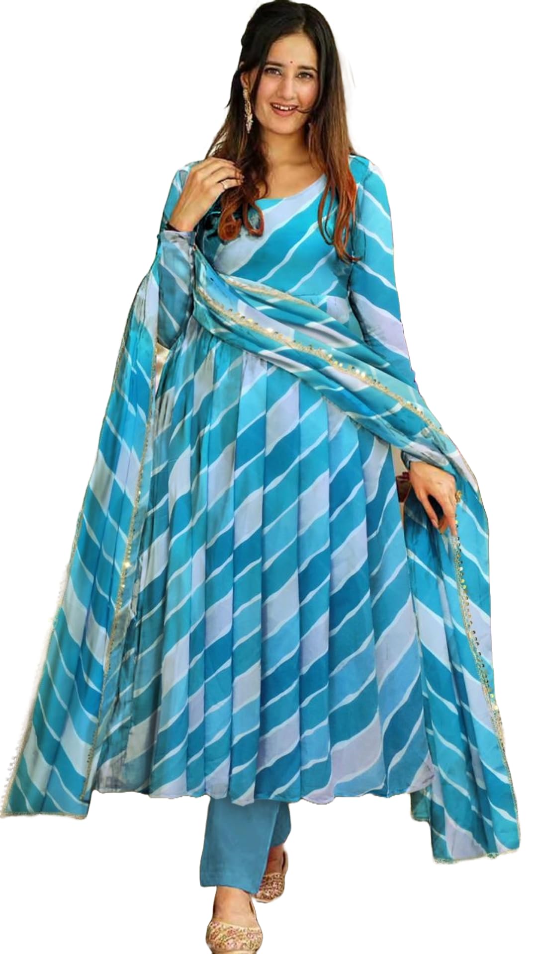 Trendy Graceful Women Gown Women Georgette Latest Trending Ethnic Attire Stylish Casual Traditional Flared Floral Wedding Women's Ethnic Gowns-picture-10