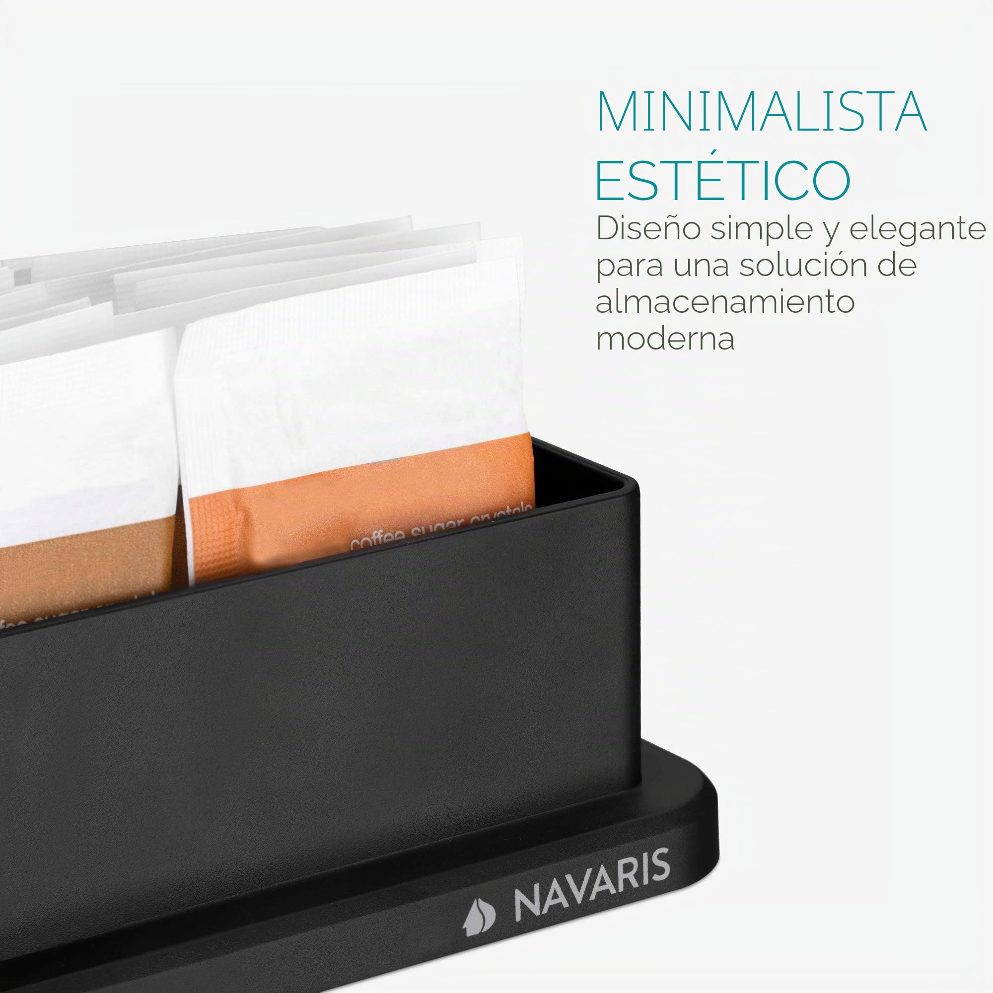 Navaris Estación de café y té - Organizador con portavasos y bandeja para accesorios - Espacio para azucarero servilletero vasos - Cocina y oficina