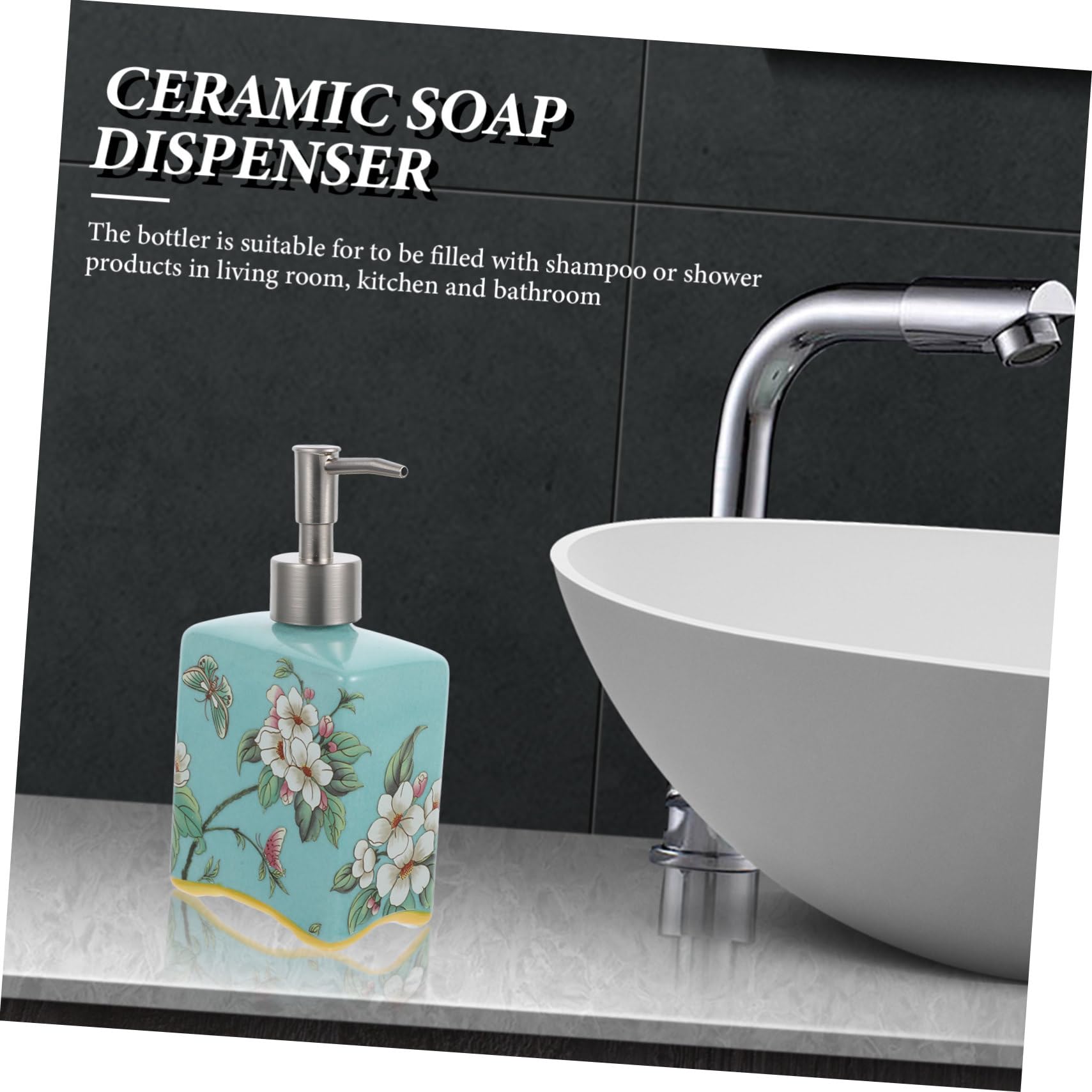 Dispensador de Jabón Recargable de Cerámica 410ml para Baño