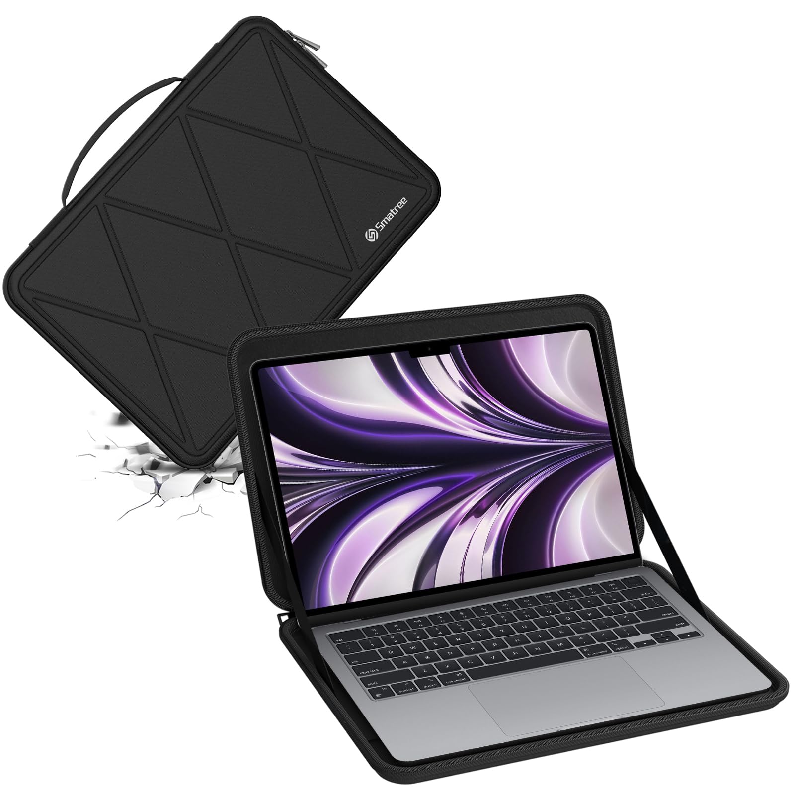 Smatree Custodia protettiva rigida in EVA compatibile con Apple MacBook Air M3 2024/A3113 da 13,6 pollici, per Apple MacBook Air M2 2022/A2681 Notebook Case da 13,6 pollici (X8033)