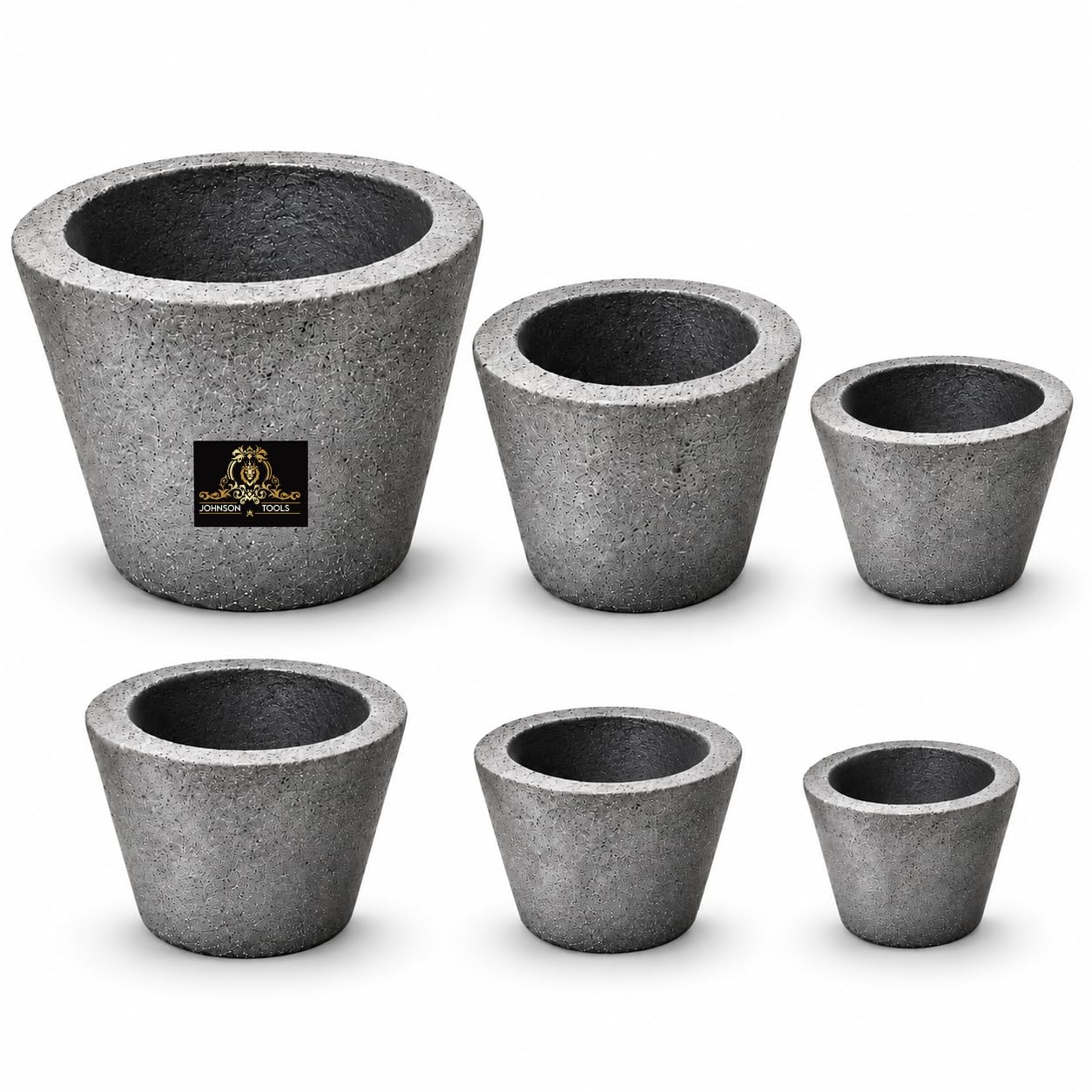 Johnson Tools Clay Graphite Crucibles Set (10g to 500gCapacity