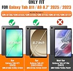 SEYMAC étui pour Samsung Galaxy Tab A11/A9 8.7'', étui de protection anti-goutte à corps complet avec porte-crayon protecteur d'écran [360° Bracelet à main tournante] &Stand, noir