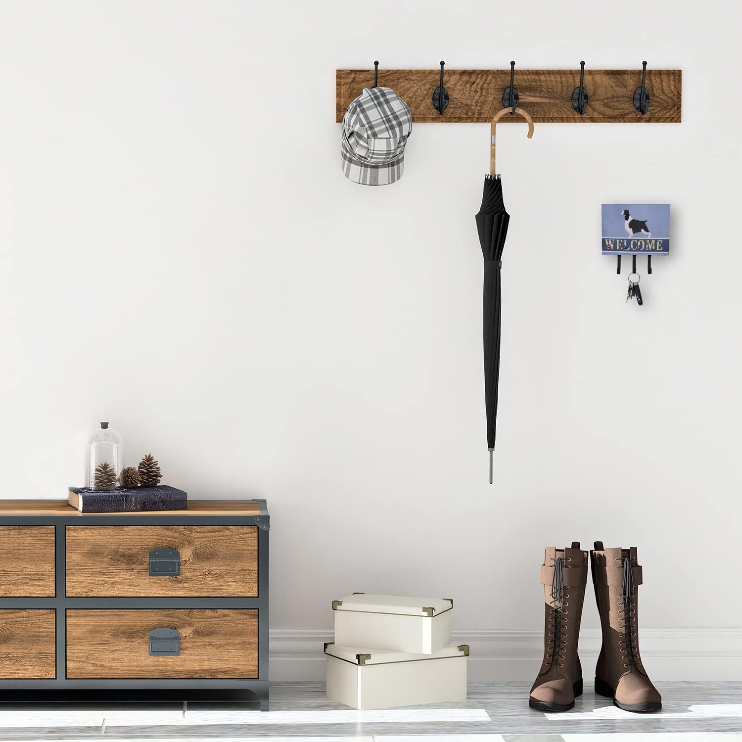 Caroline's Treasures BB8273TH68 English Springer Spaniel Welcome Leash or Key Holder, Blue, Wall Hooks, Key Hooks Holder, Coat Rack Wall Mount, Coat Hooks, Hooks for Hanging Keys, Towels, Aprons, Leas