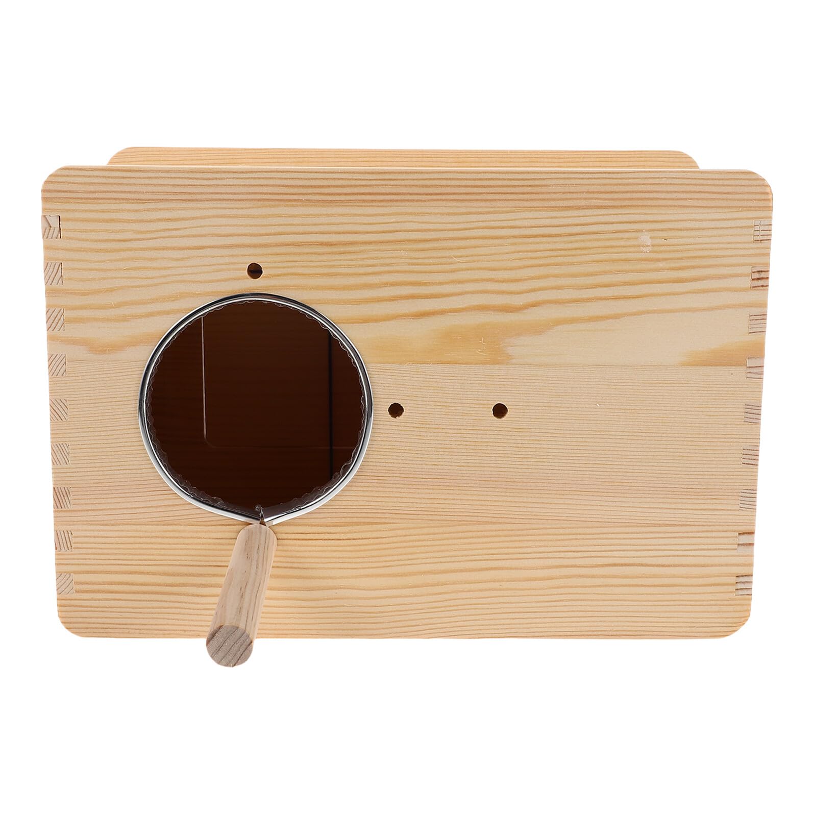 DOITOOL Nichoir Bois Naturel pour Perruches avec Perchoir Boîte de Nidification Suspendue Adaptée pour Calopsittes Inséparables et Perruches Facile à Installer et Sécurisée