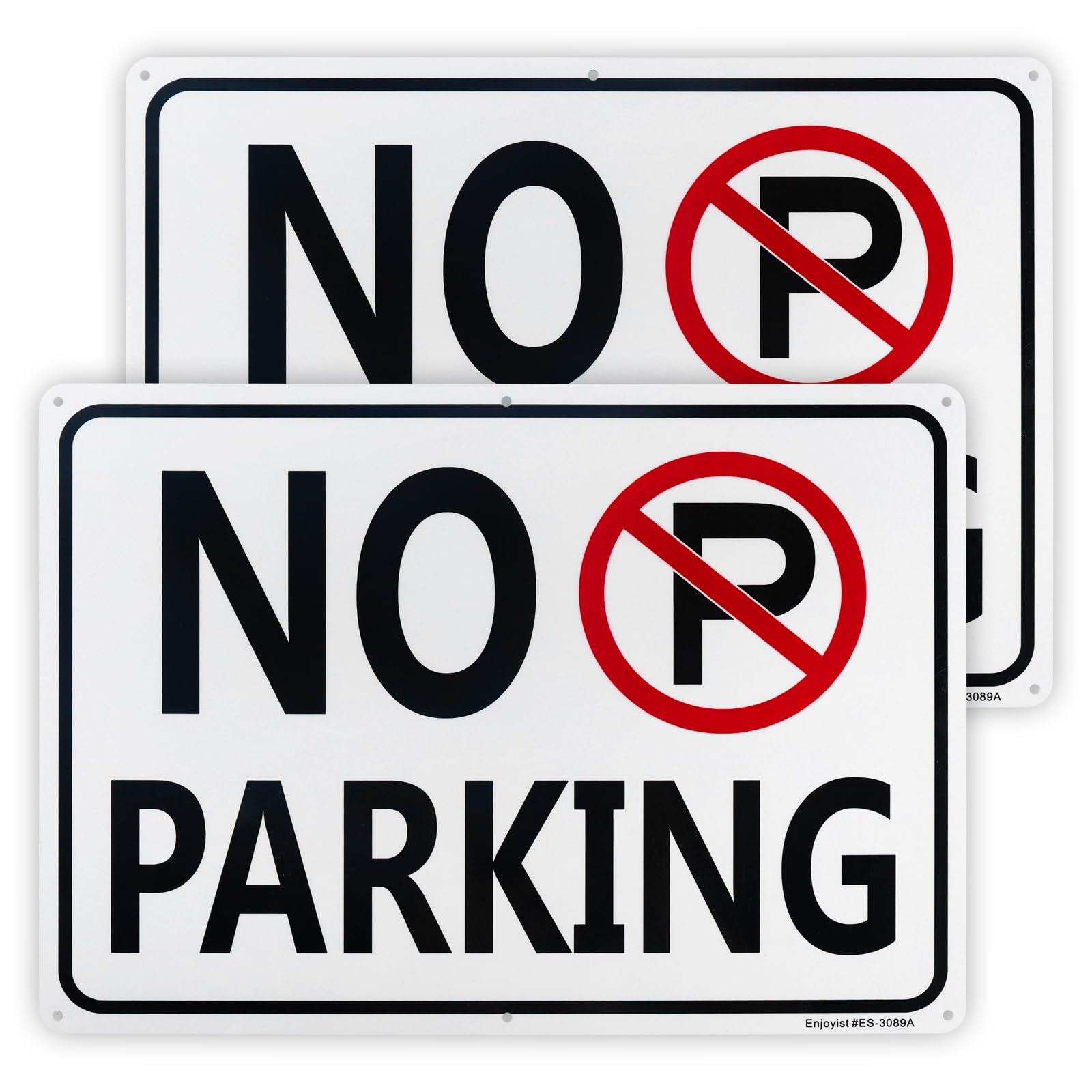 2 Pack No Parking Sign, 12"x 8" Rust Free Aluminum – Reflective, UV Protected and Weatherproof