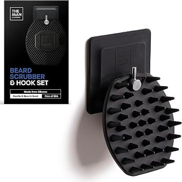 The Man Silicone Beard Scrubber for Men - Beard Cleansing Brush & Exfoliator for Men, Removes Beardruff & Deep Cleans, Beard Washing Brush & Growth Accessories 1 Pack