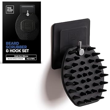 The Man Silicone Beard Scrubber for Men - Beard Cleansing Brush & Exfoliator for Men, Removes Beardruff & Deep Cleans, Beard Washing Brush & Growth Accessories 1 Pack