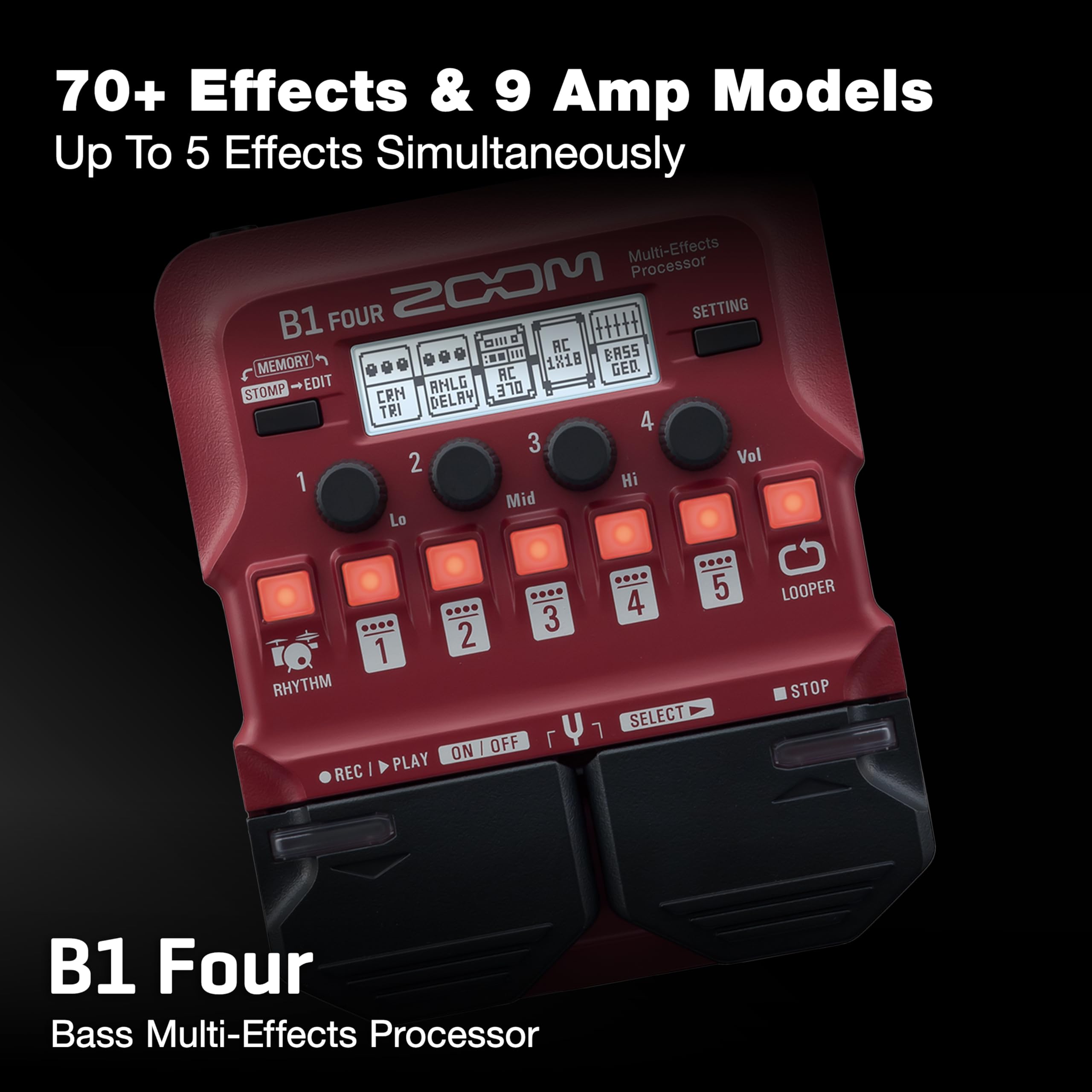 Zoom Bass Multi-Effects Pedal (B1 FOUR) : Amazon.ca: Musical