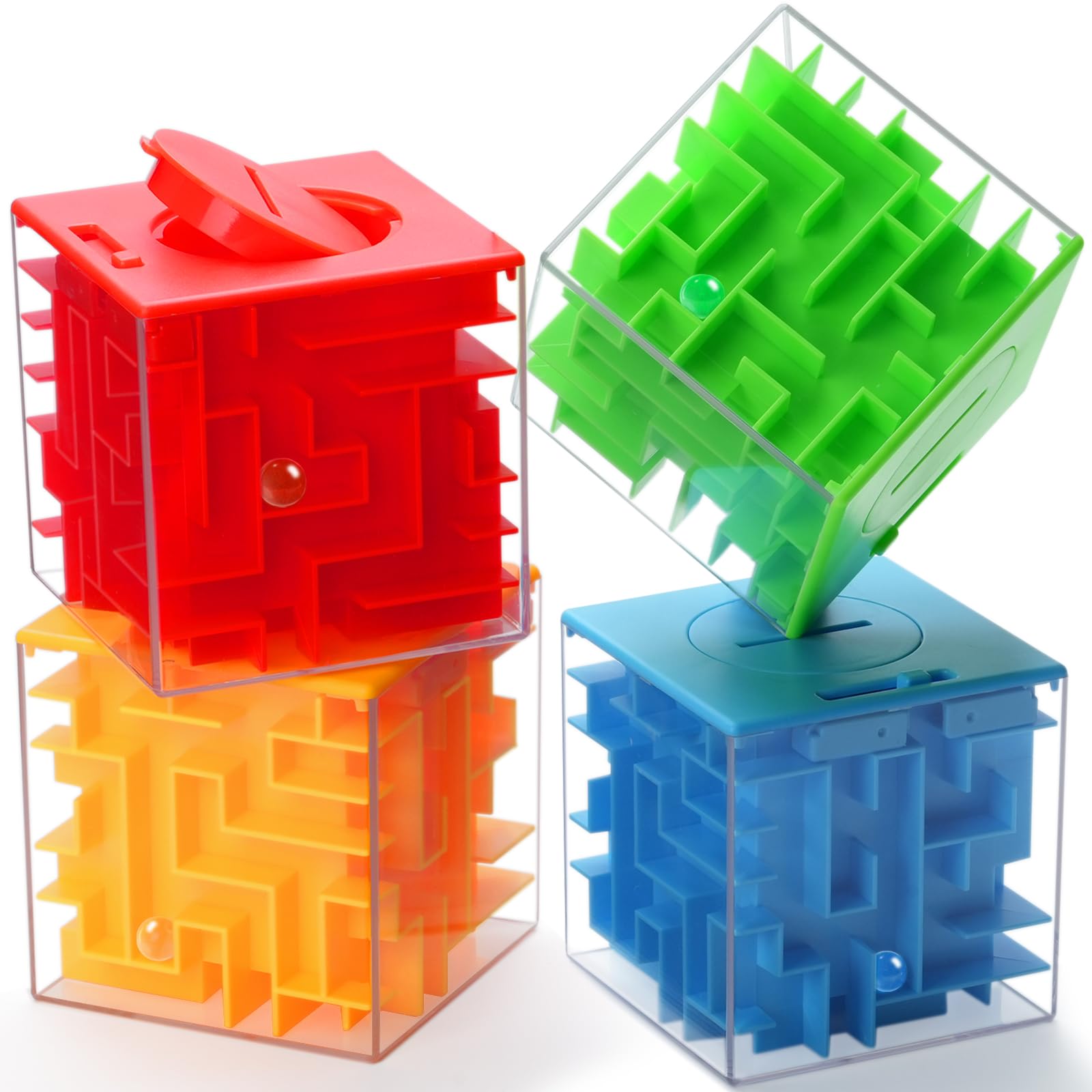 iKeelo 4 Pack Money Maze Puzzle Box - Makes Cash Gift Giving More Fun, STEM Gifts and Brain Teasers for Kids and Adults