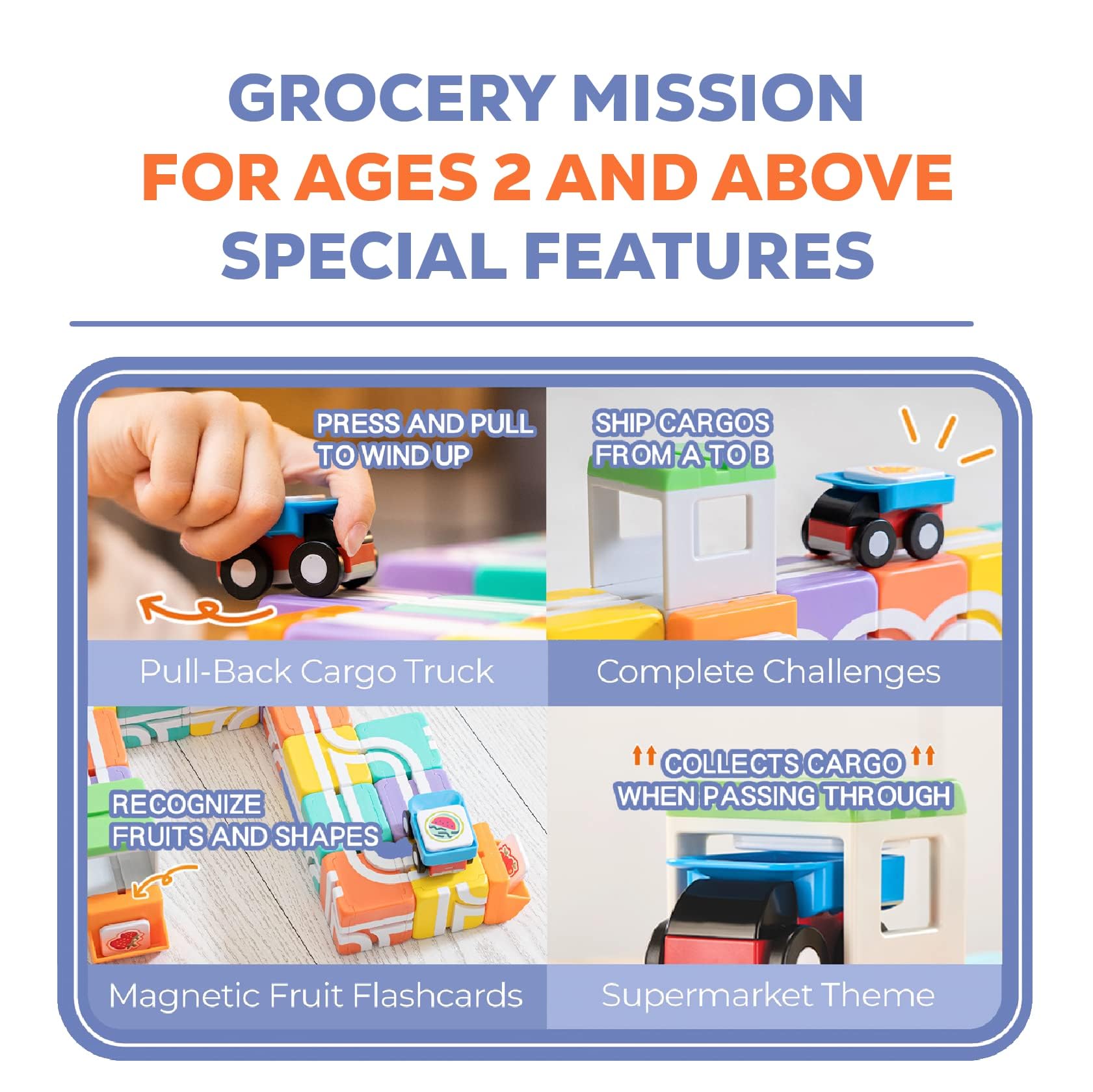 QBI Toy Supermarket Adventures: Grocery Mission,Colorful Magnetic 