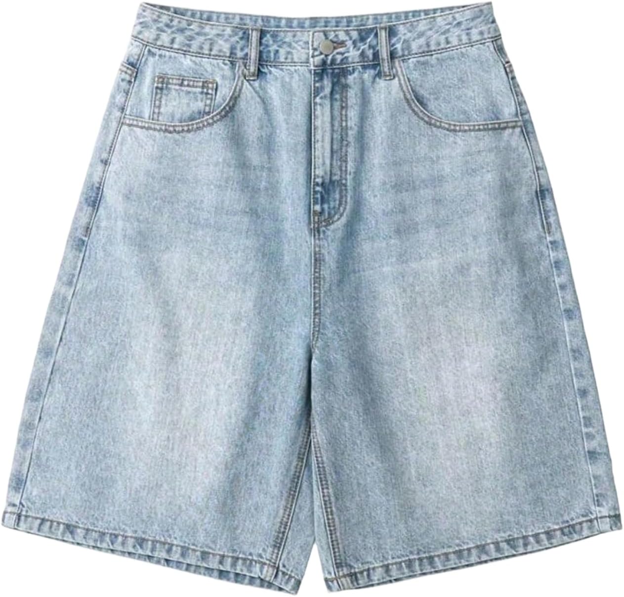 OYOANGLE Boy's Jorts Baggy Jean Shorts Straight Leg Loose Denim Shorts with Pockets