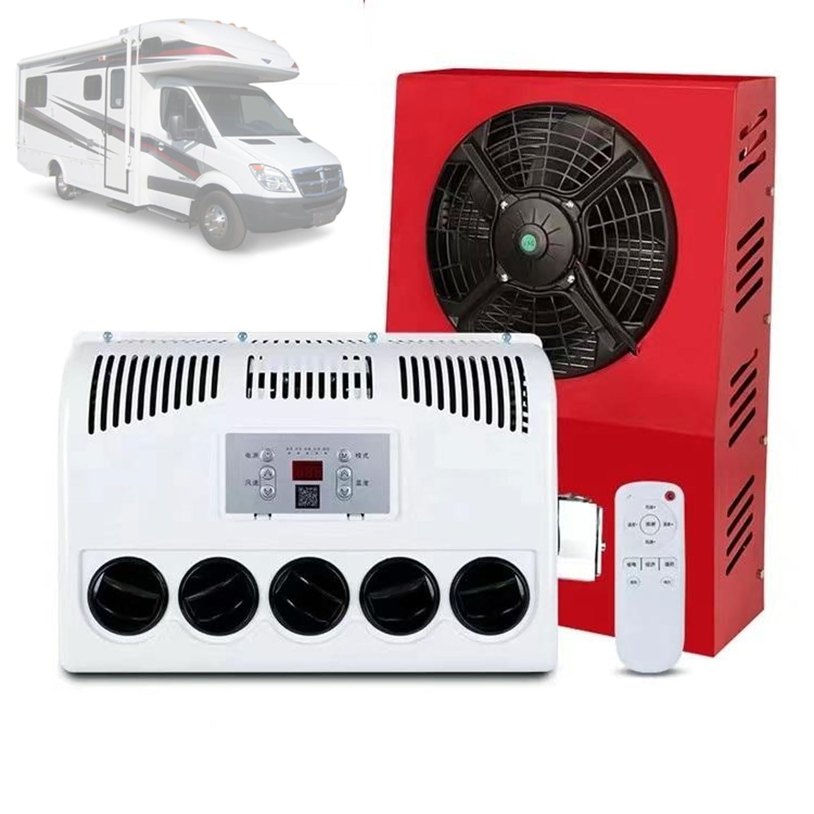 TIANQIHAO High-Power Rv Air Conditioner With 360° Swivel Outlet, Efficient Cooling For Trucks, Buses, And Campers,24v