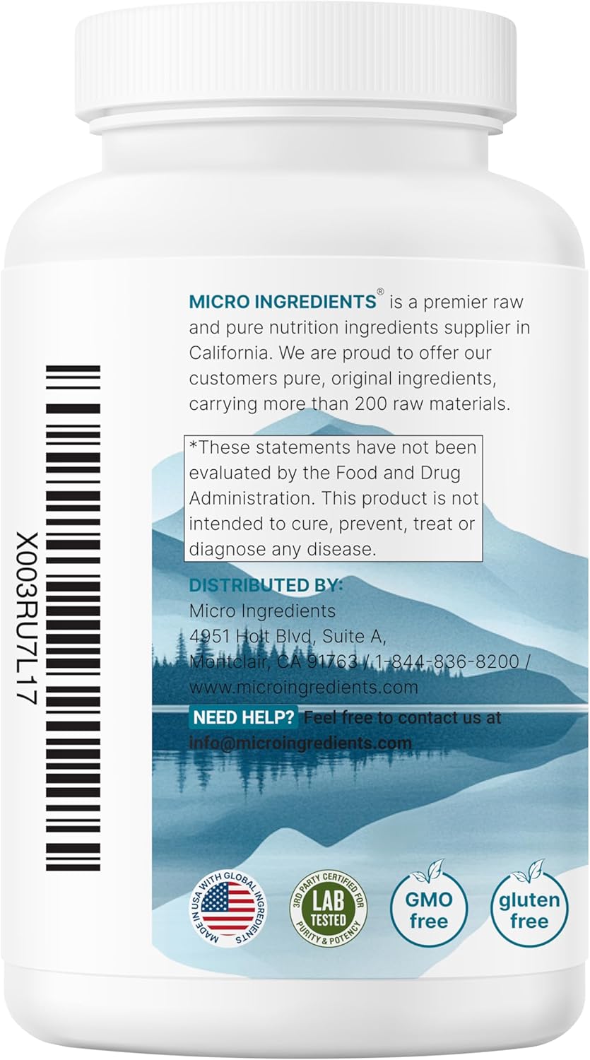 Micro Ingredients Magnesium Citrate 400mg, 240 Capsules | with Vitamin D3 1000IU & B6 | Muscle, Heart & Digestive Health | Elemental Mineral & Vitamins Complex | Non-GMO - Image 9