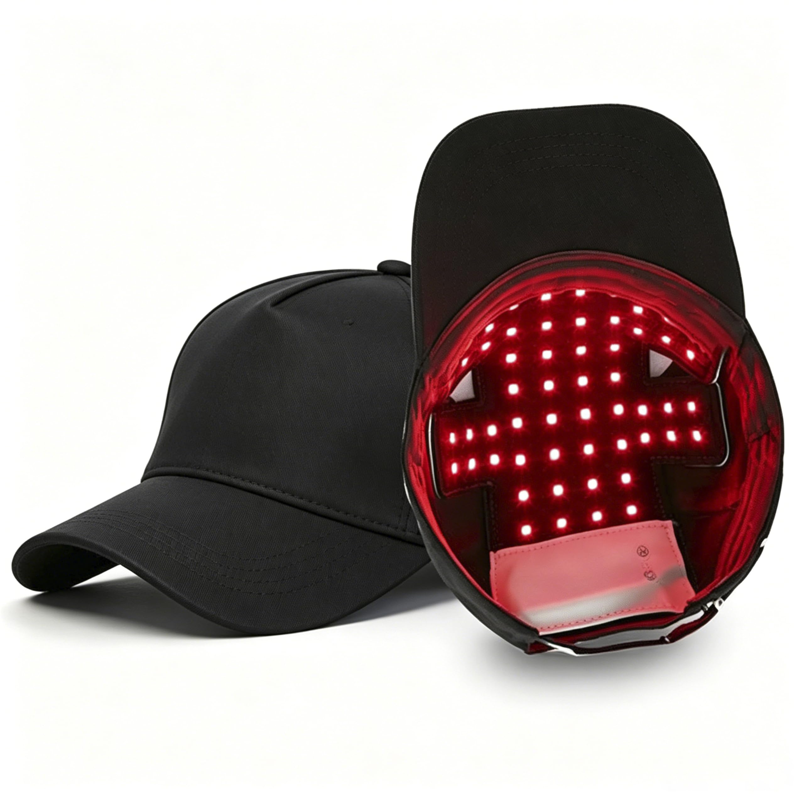 Rotlicht Haarwachstumskappe, 660nm+450nm+850nm Rotlicht Haare, Rotlichtlampe Haare Anti-Haarausfall, 4 Modi, Abnehmbarem Rotlicht Panel, Hair Growth Cap für Männer/Frauen