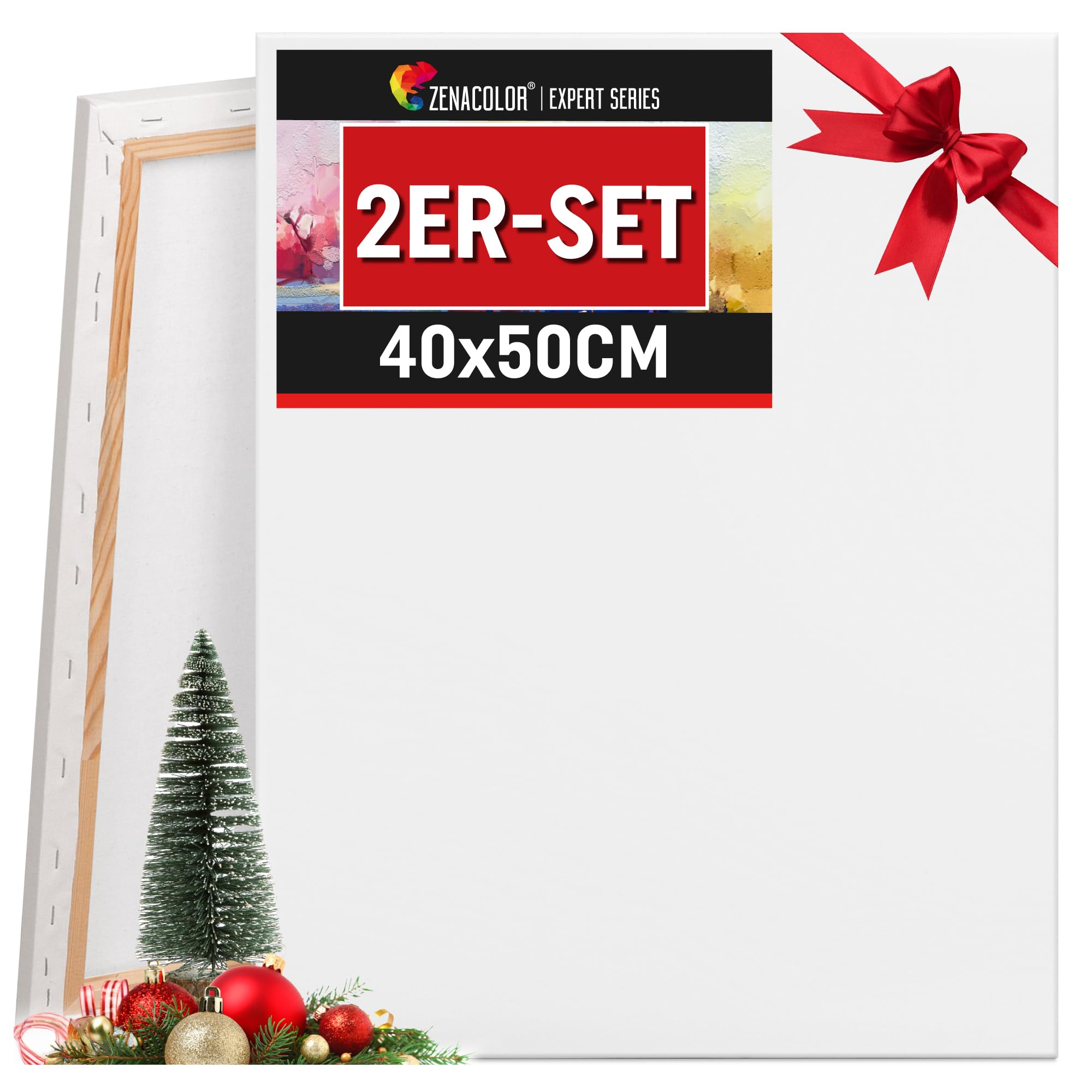 Zenacolor Leinwand Zum Bemalen 40x50 - Set aus 2 Canvas 40x50 - Geeignet für alle Arten von Farben auf Leinwänden