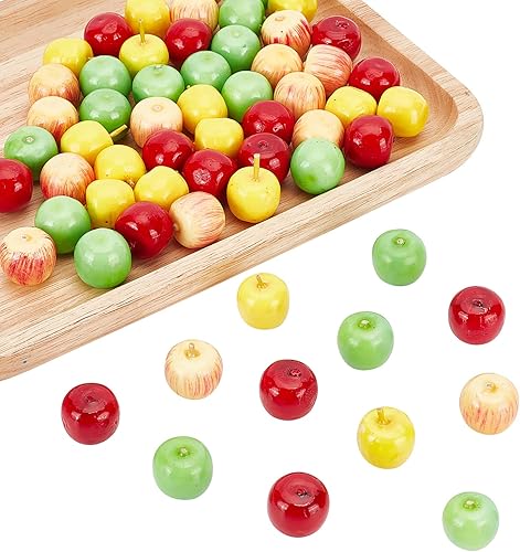 CHGCRAFT 60 mini manzanas artificiales de frutas de espuma, manzana falsa para el hogar, cocina, fotografía, decoración de fiestas, 0.748-0.827 in