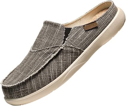 Mens Backless Slip On Sneakers Shoes,Outdoor All-Match Casual Mule Open Back Sneakers,Casual Mule Open Back Sneaker,Lightweight Breathable,for Leisure,Sports and Outdoor Activities Khaki