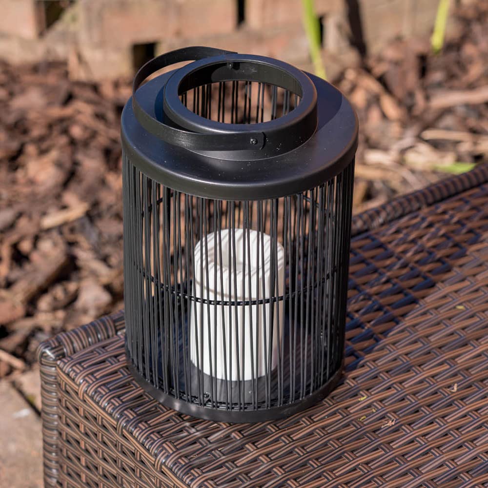 Valuelights Black Wire Lantern Led Candle Garden Table Lamp