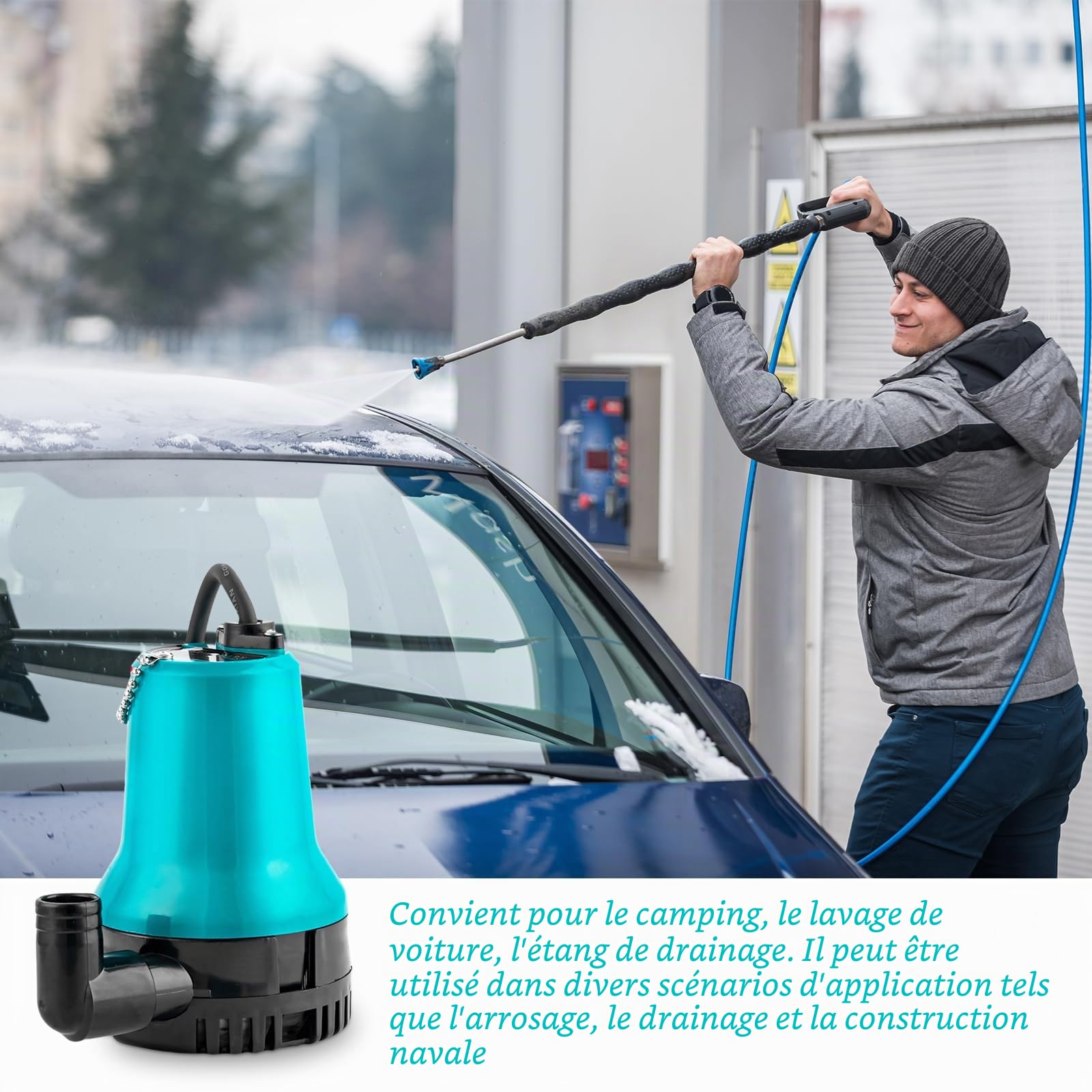 Pompe submersible pour eaux usées, mini pompe à eau DC 12 V, pompe à eau submersible 50 W, 4200 l/h, pompe de transfert d'eau pour aquarium, irrigation hydroponique