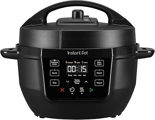 Instant Pot 4QT RIO Mini Multicocina 7 en 1, Olla a Presión, Cocción Lenta, Saltear, Vapor, Arrocera, Yogur y Calentador, Negro, 4 Cuartos