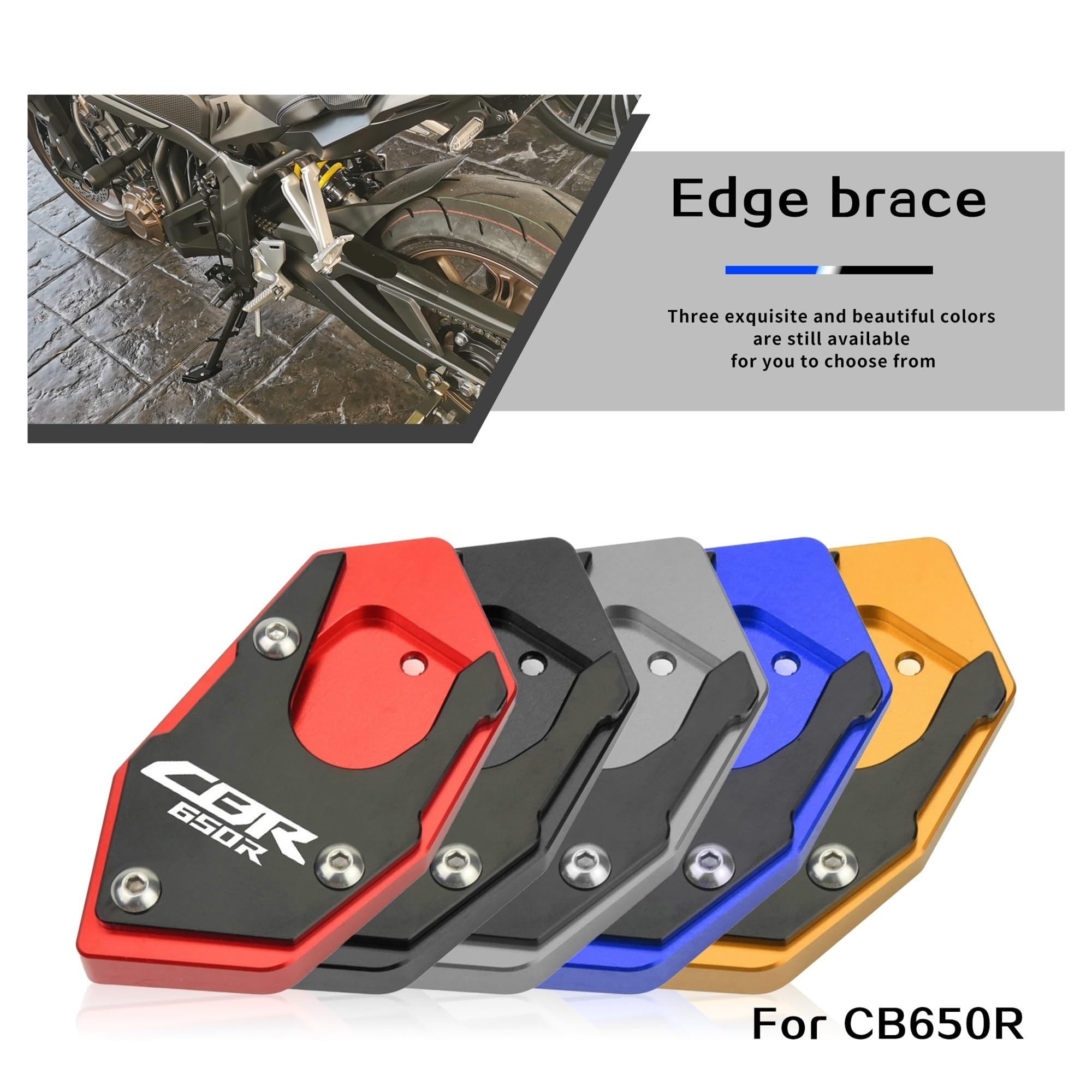 Stand Pad Laterale Piastra Supporto Per hond&a CBR650R CBR 650R CBR650 R Cavalletto Piede Cavalletto Laterale Estensione Ingranditore Piastra Di Supporto CBR650R CBR 650 R CBR650