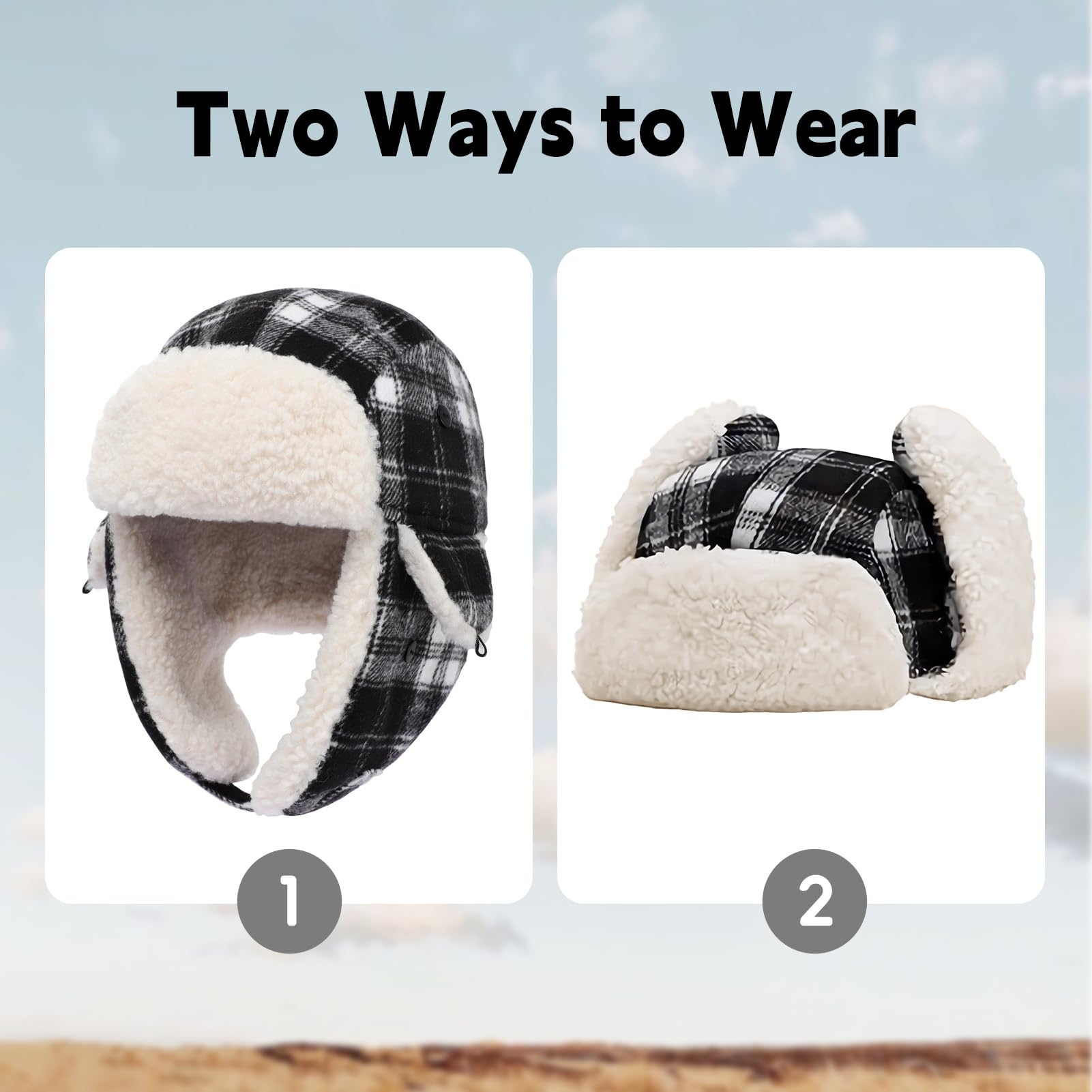 Gorro de invierno para niños, para exteriores, cálido, resistente al viento, Ushanka, sombrero de aviador, forro polar, gorra de esquí para niños y niñas, 1T-8T