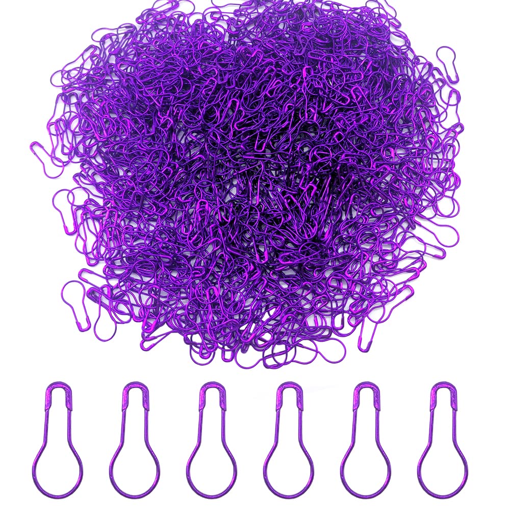 Ruidee Purple 1000Pcs Gourd Shaped Metal Safety Pins Bulb Safety Pins Multipurpose Pear Bulb Fasteners For Clothing Labels Markers Sewing Diy Craft Home Accessories (Hbz/Purple)