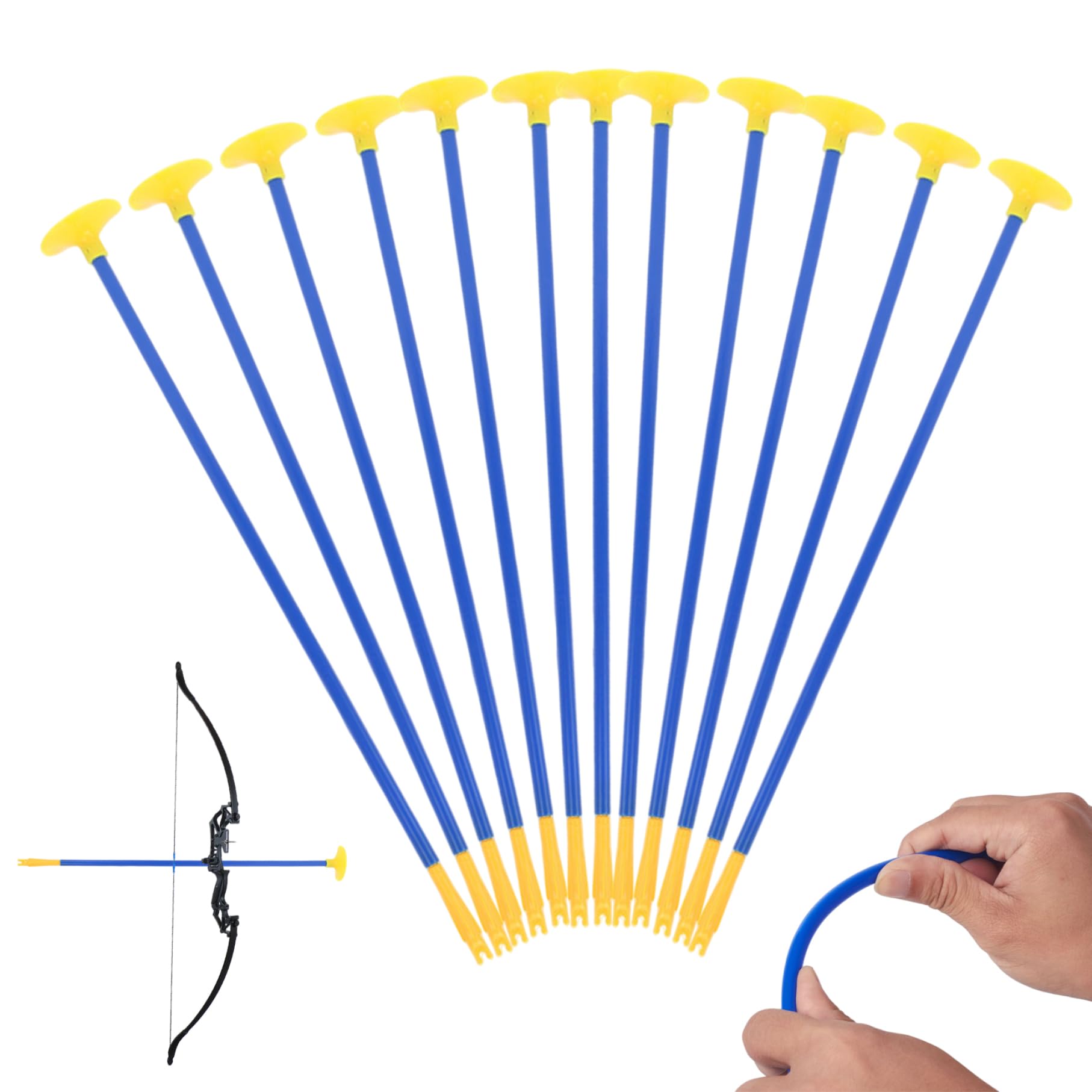 12 pièces flèches à Ventouse de 16, 54 Pouces, flèches de Remplacement pour Enfants Accessoires Jouets tir à l'arc pour Enfants légers et réutilisables Bien équilibrés Bleu