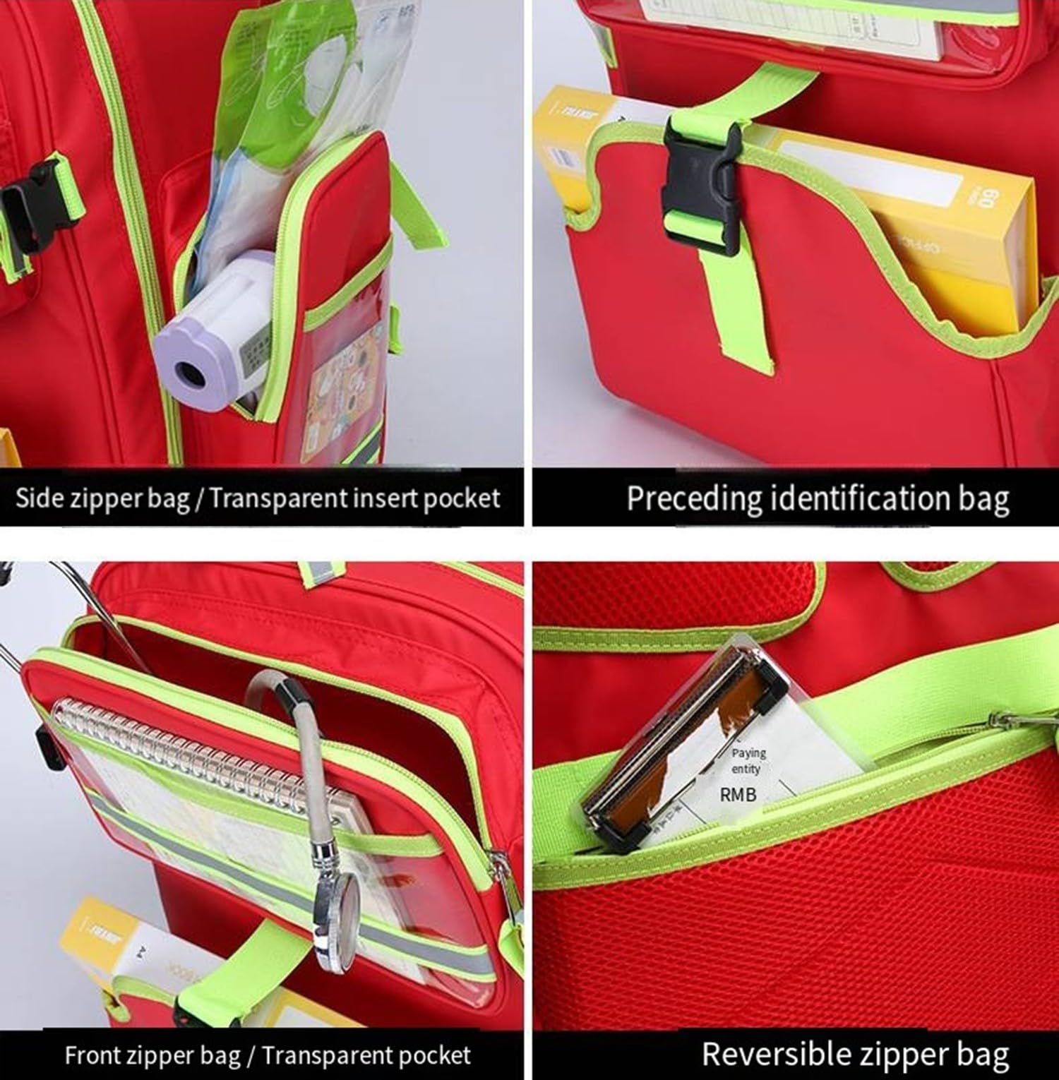 REHOOF Bolsa De Emergencia para Traumatismos, Botiquin Viaje,Bolsa Médica, Mochila De Primeros Auxilios,Kit Emergencia para Exteriores para Escalada Senderismo Acampar Botiquin De Primeros Auxilios