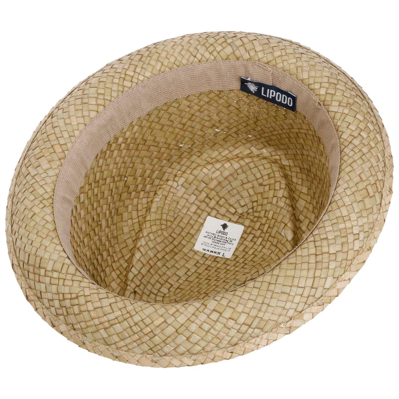 Lipodo CHAPEAUSHOP Diamond Nature Chapeau de Paille Forme Pork Pie Fabrique en Italie Unisexe Printemps Ete