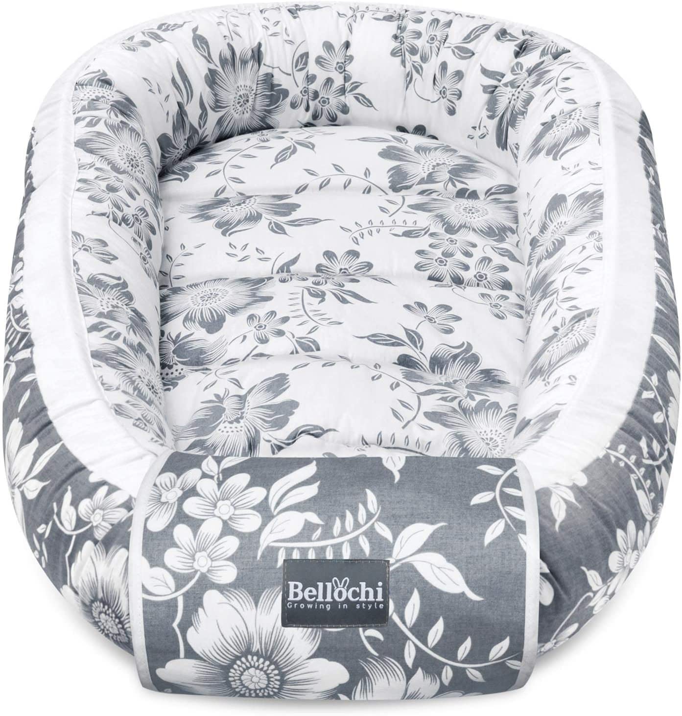 Bellochi Gniazdko niemowlęce dla noworodka – 90 x 60 x 12 cm – 100% bawełna – certyfikat Öko-Tex – przytulne gniazdo dla niemowląt – Magnolia