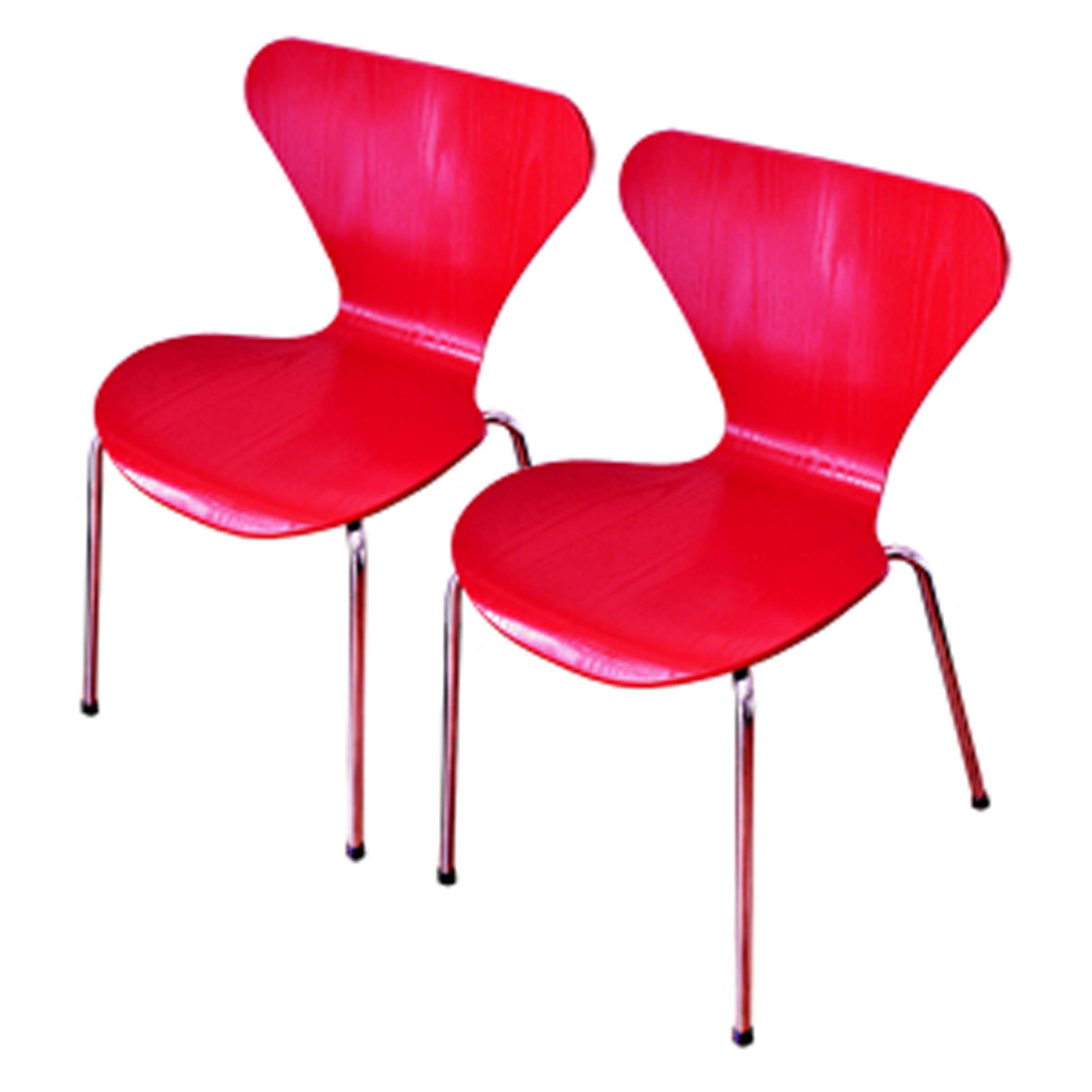 Amazon｜ダイニングチェア 【2脚】 赤 リプロダクト チェア 北欧家具