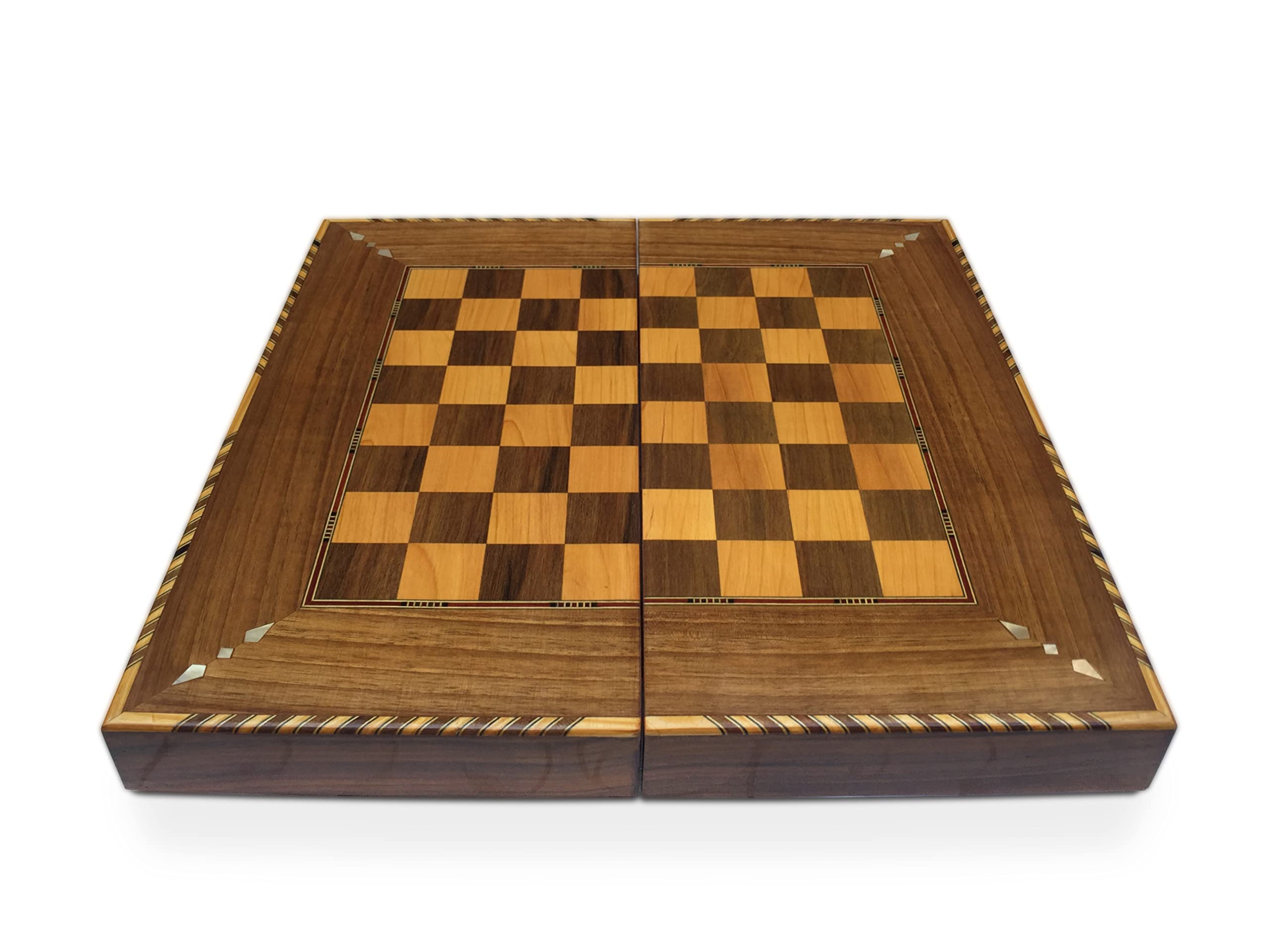 Elessar Novità 40 x 40 cm in legno Backgammon/scacchi DAMA,Tavla,Artigianale Artigianale Piano BK 40 con 30 mattoncini in legno Backgammon e scacchi in legno