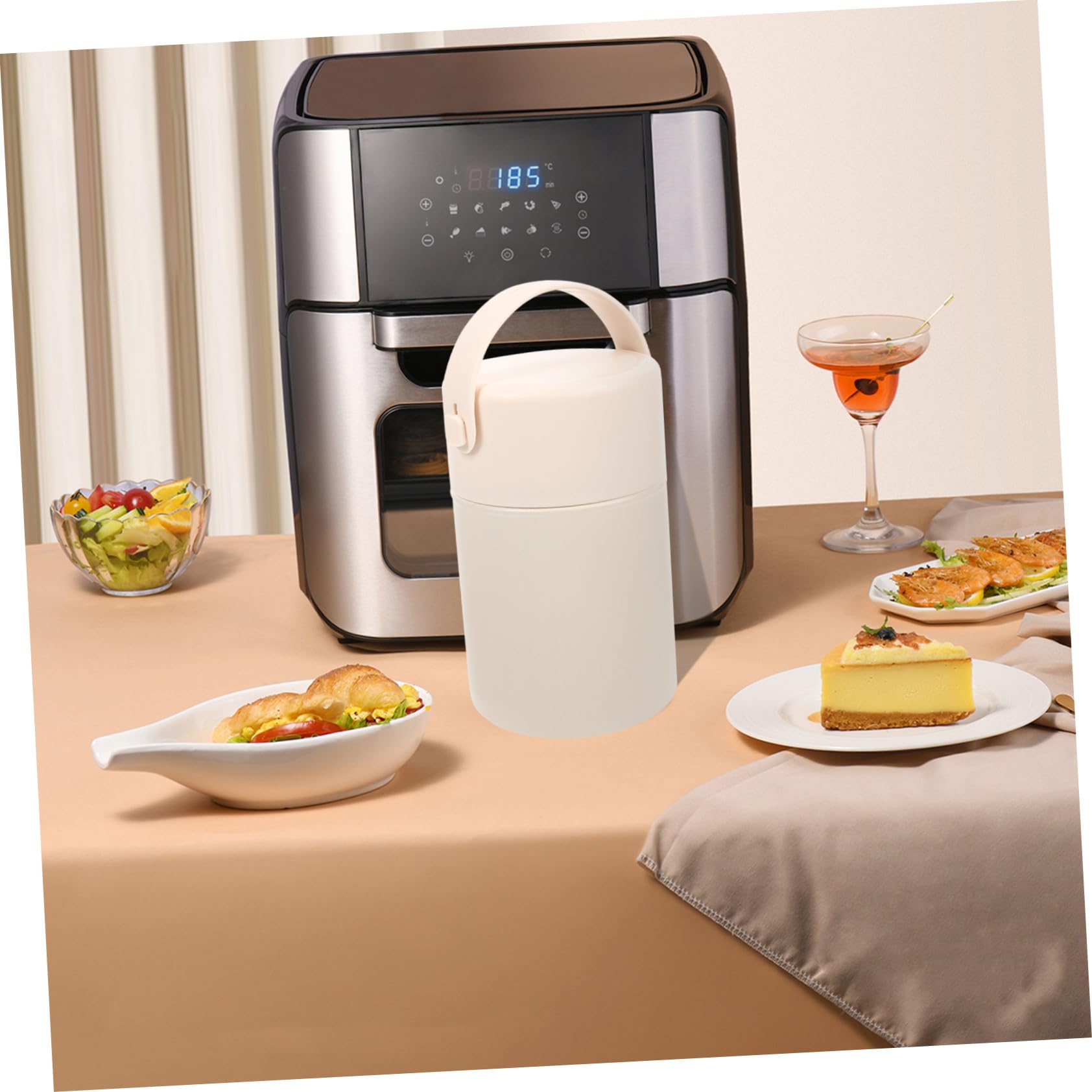 850ml Contenedor de Alimentos Aislado y Porta Alimentos Portátil de Acero Inoxidable con Doble Capa y Anillo de Sellado a Prueba de Fugas para Actividades al Aire Libre