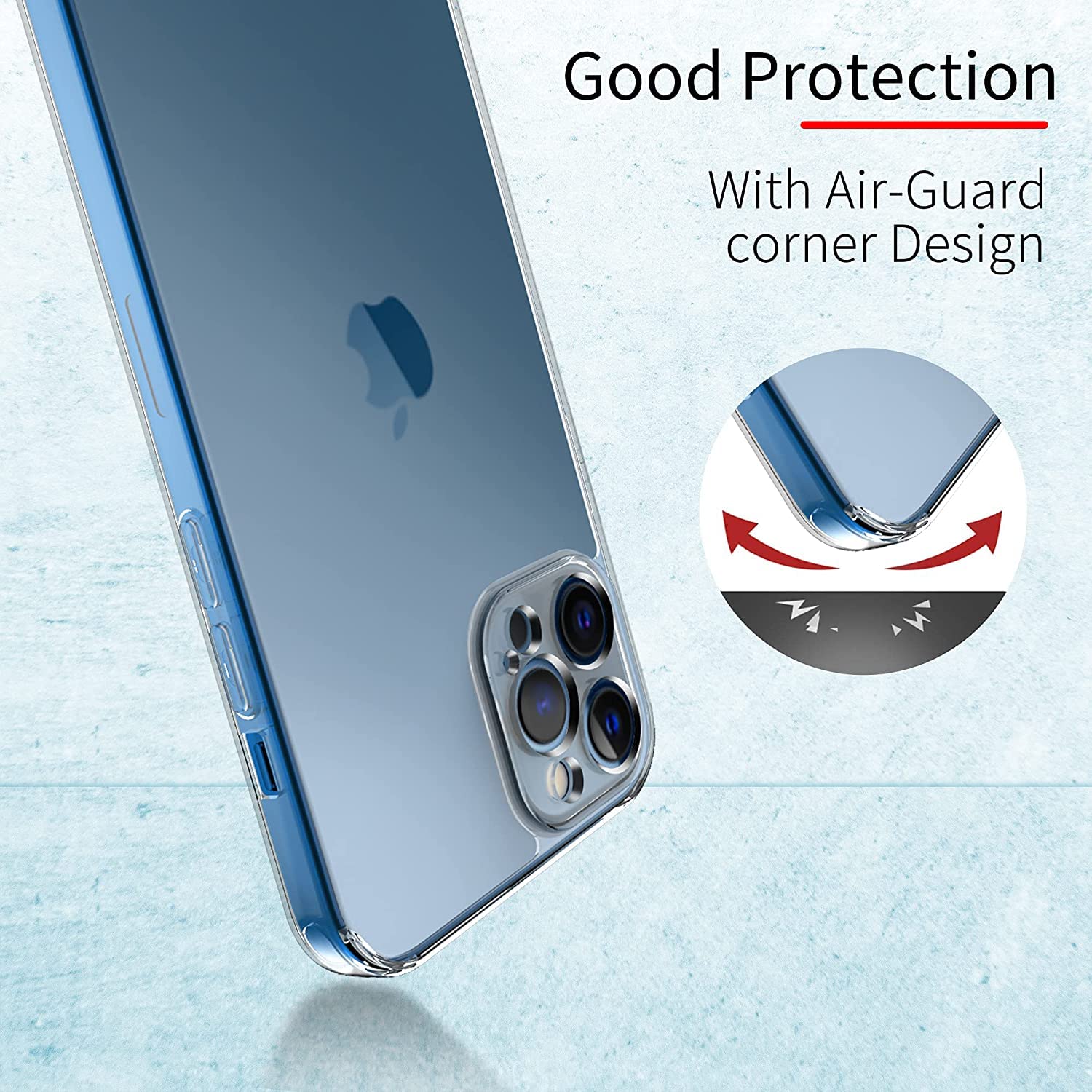 12 Pro Case Clear Garden Party Blue Iphone Case Powder Blue Warped