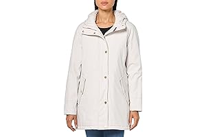 Tommy Hilfiger Women's Hooded Aline Soft Softshell Rain Coat