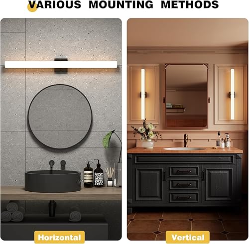 Miniatura 6 de Lámpara LED de tocador de baño de 39 pulgadas y 42 W, 3000K-6000K regulable con pantalla acrílica blanca, luz de pared cableada para interiores para