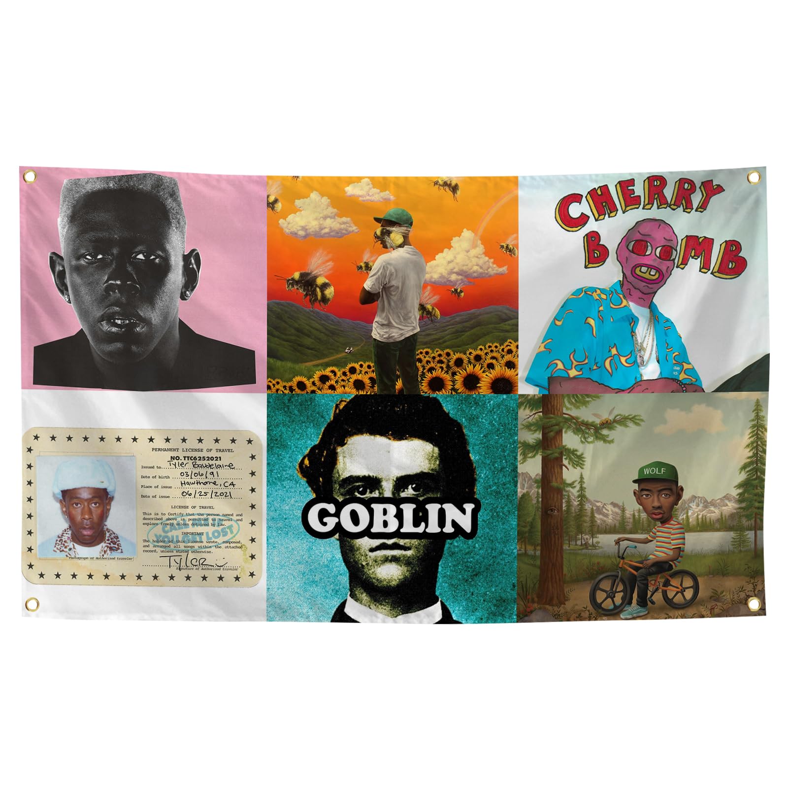 Tyler Rapper Singer The Creator Tapestry Album Cover Tapestry 3x5 Feet  Tapestry Man Cave Wall Flag for College Dorm Room