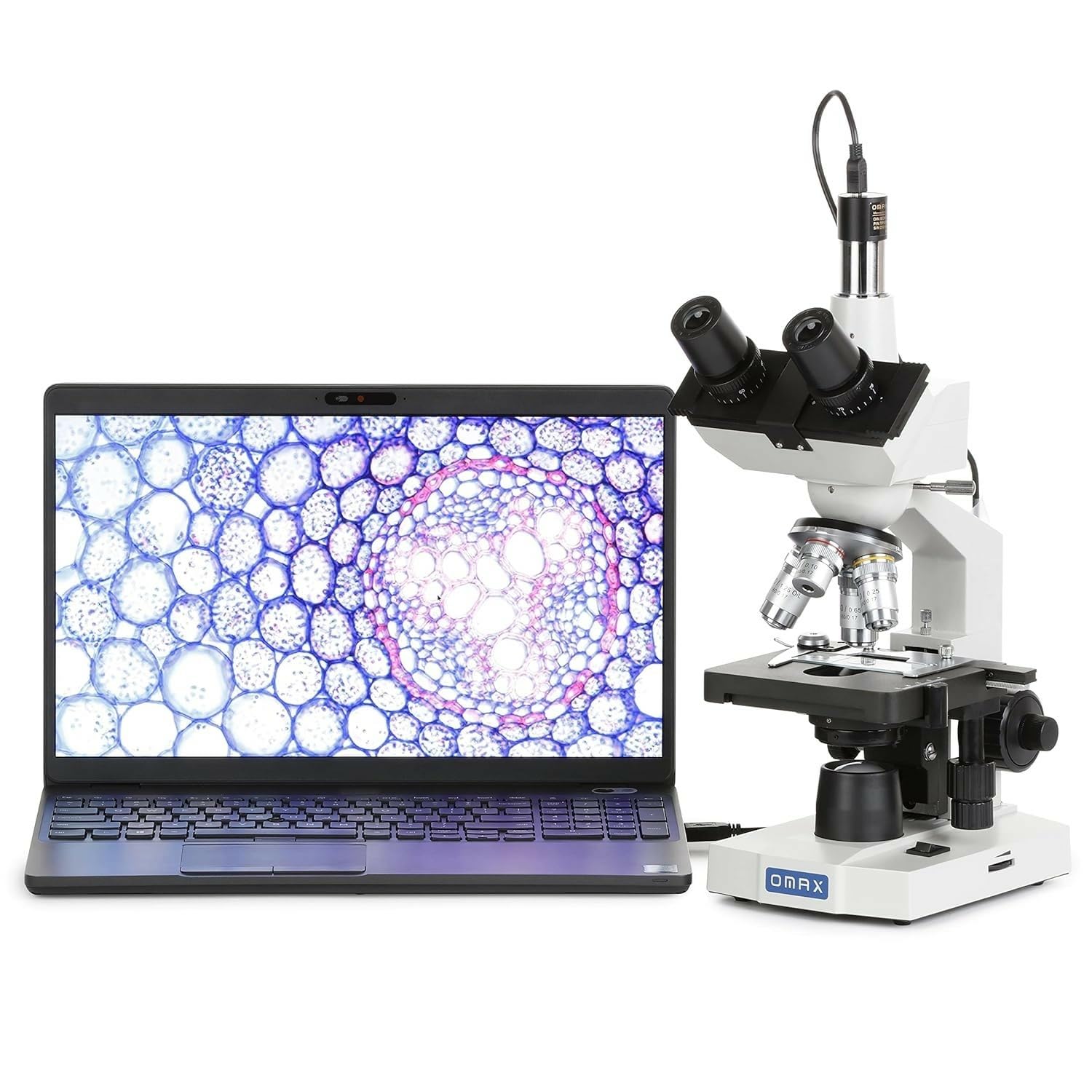 OMAX - 40X-2500X LED Digital Trinocular Lab Compound Microscope with USB Camera and Mechanical Stage - M83EZ-C03S
