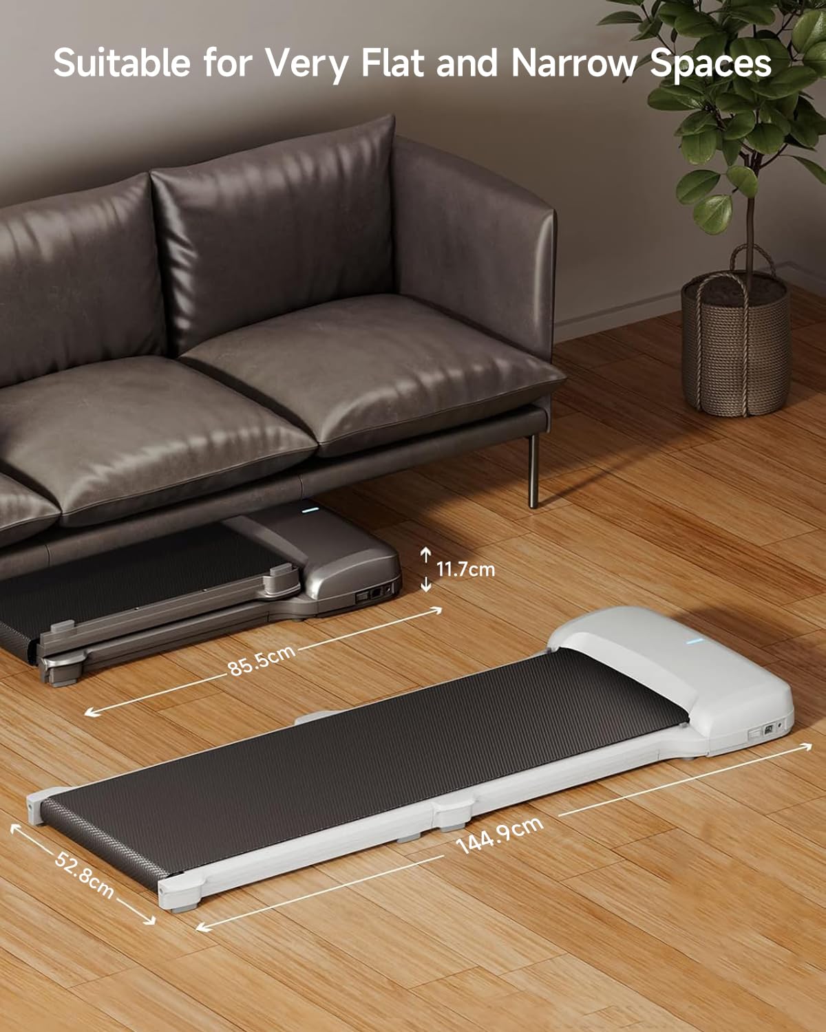 WalkingPad Tapis de Marche, Pliable Walking Pad pour Maison et Bureau, Électrique Silencieux Tapis Roulant 6 km/h avec Télécommande, Pas d'Assemblage Nécessaire