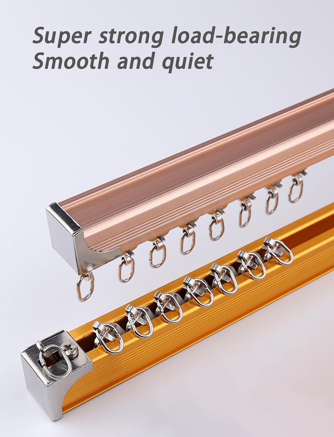 Flexible Ceiling Track System - Wall or Ceiling Mount Aluminum Sliding Rail for Room Divider Curtains RV Closet - 190cm/74.8'' (Style 3)