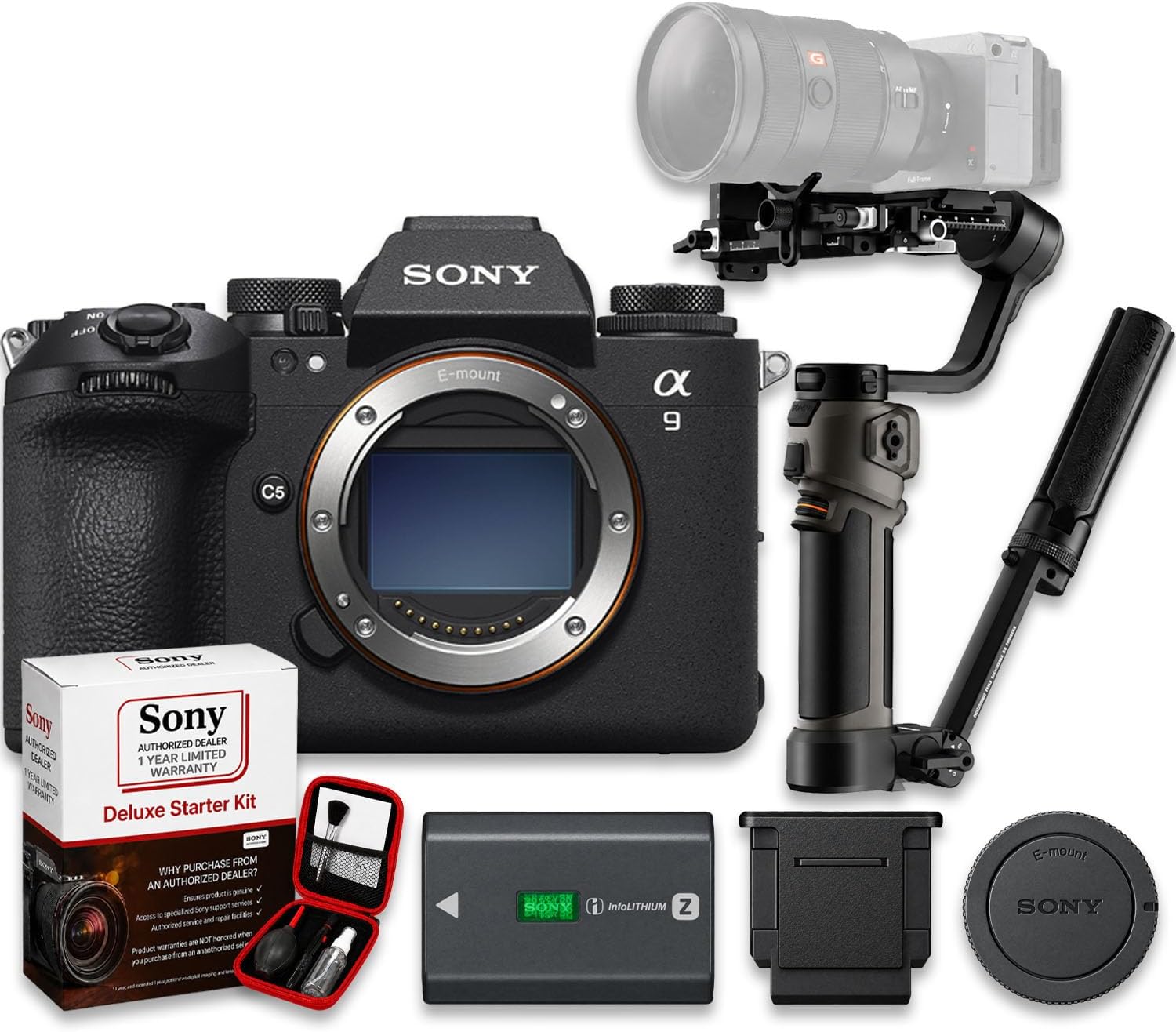 Sony a9 III Mirrorless Camera (Body Only) USA Model + Zhiyun WEEBILL 5 Handheld Gimbal Stabilizer Combo Kit with AI Module & Storage Bag | 24.6MP Global Shutter, 120 fps | Deluxe Starter Kit