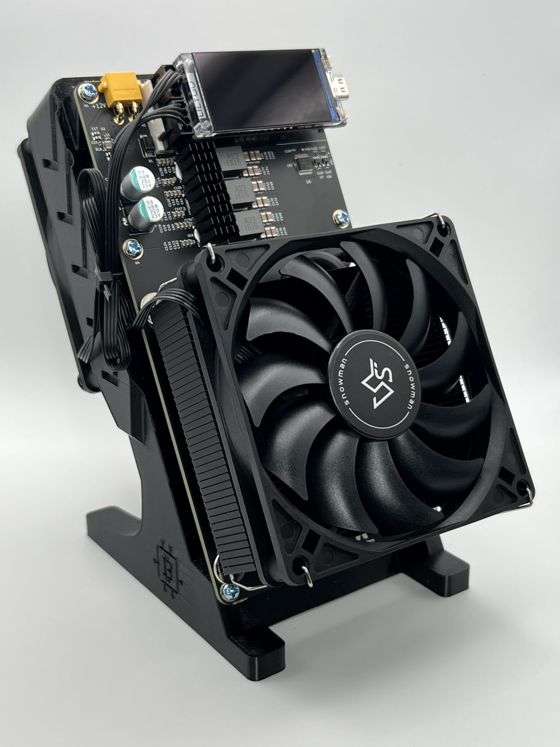 Photo 1 of 2026 New NerdQaxe++ Rev 6.1 BTC Solo Miner Upgraded - 6TH/s Bitcoin Miner, 16.5J/TH Efficiency 105W Low Power, 2.4G WiFi & Quiet Dual Fan Open-Source Crypto Machine for BTC Solo Mining Black